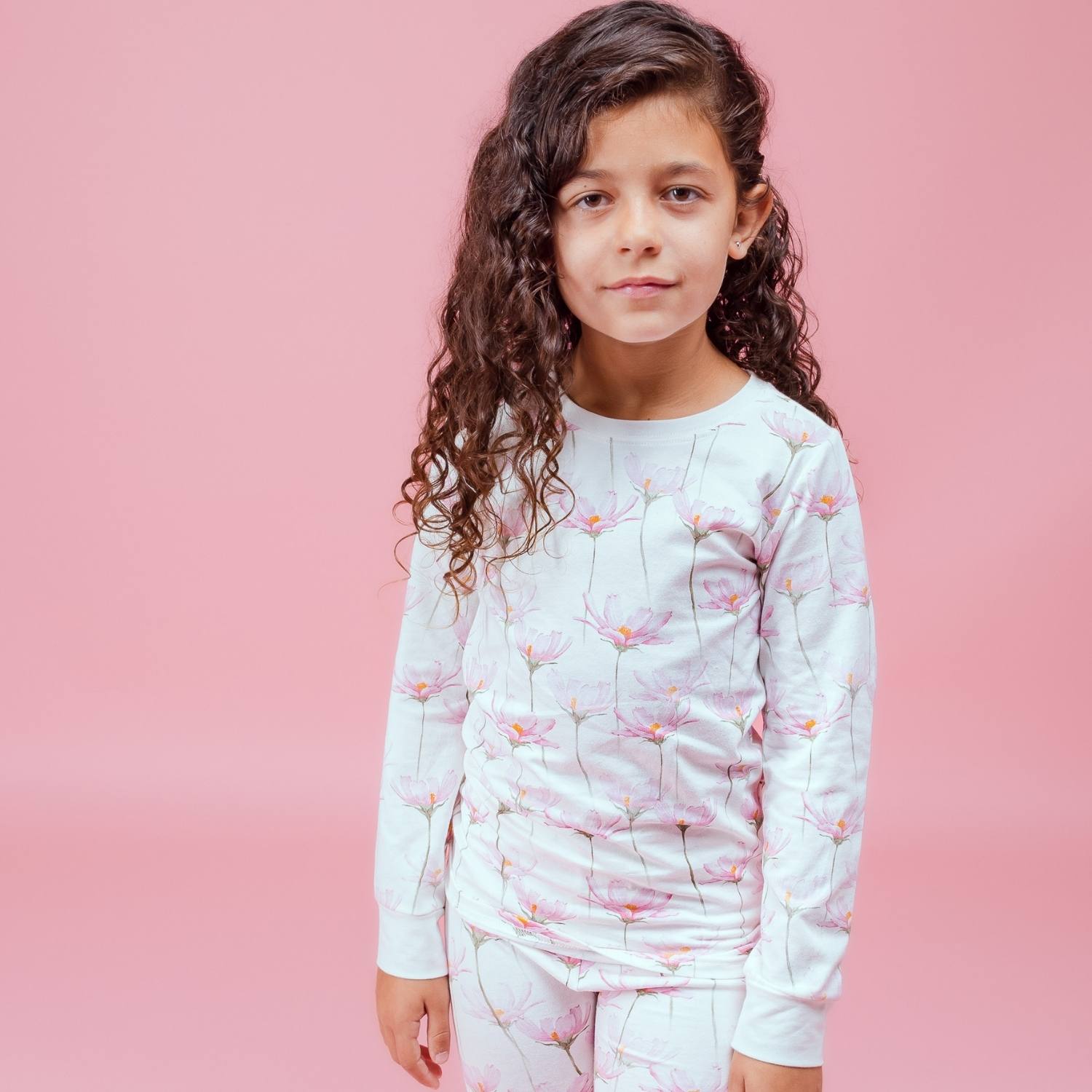 Organic Kids Pajamas - Pink Petals