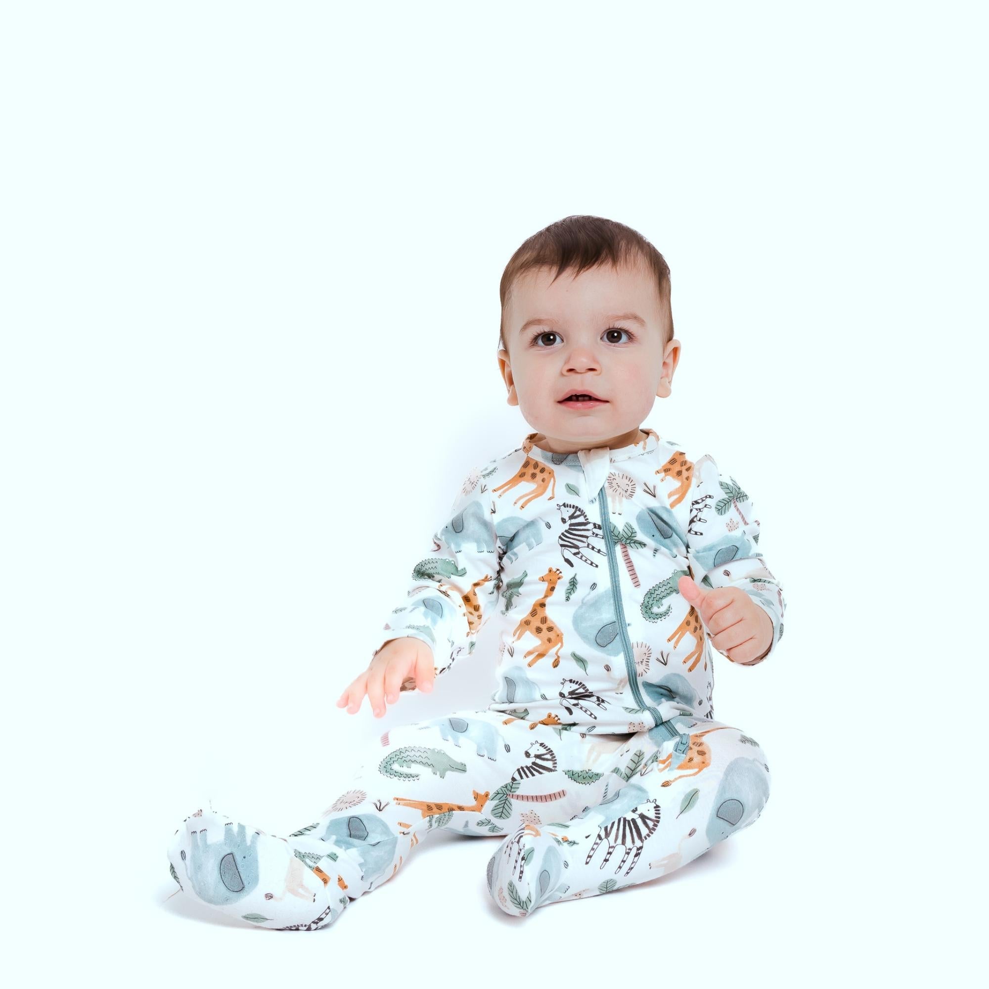 Organic Footie - Safari Animals Baby & Toddler Norani Baby   