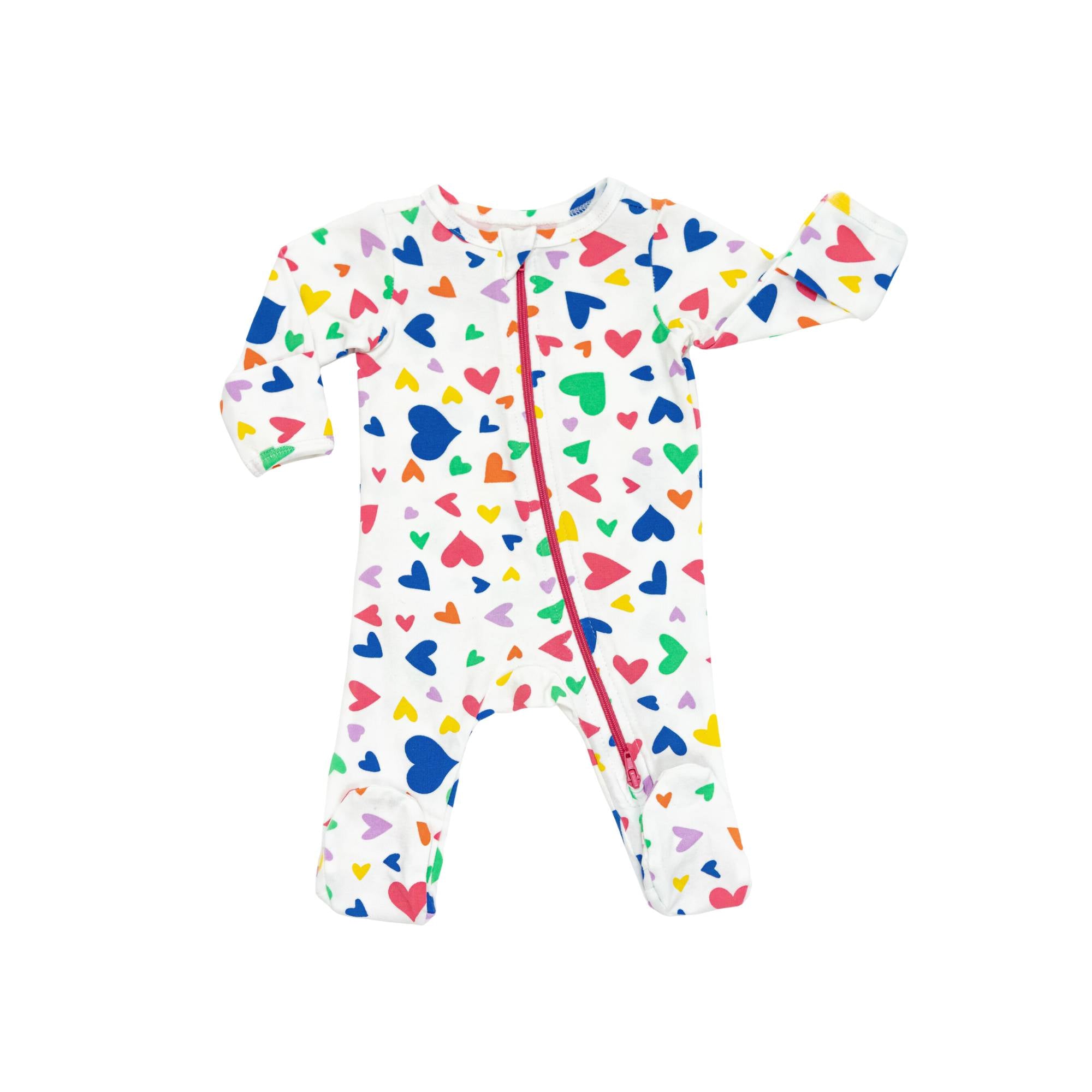 Organic Footie - Colorful Hearts Baby & Toddler Norani Baby   