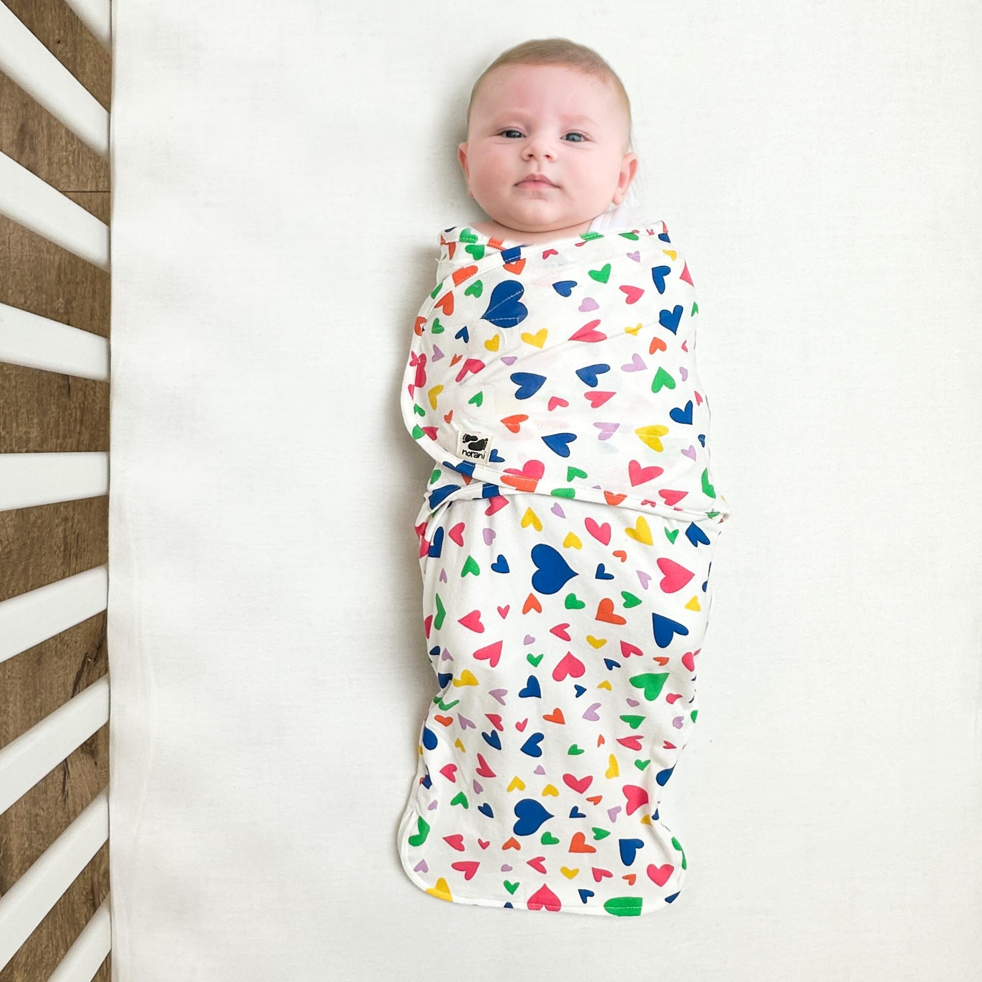 Snugababe Swaddle™ Sleep Pod - Colorful Hearts