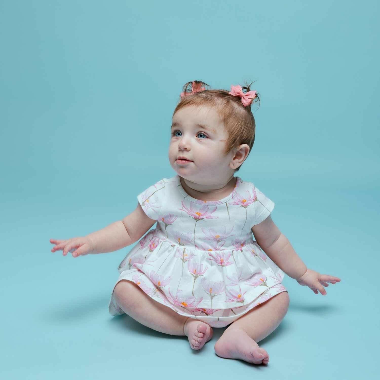 Pink Petals Layered Dress with Bloomers Baby & Toddler Norani Baby   