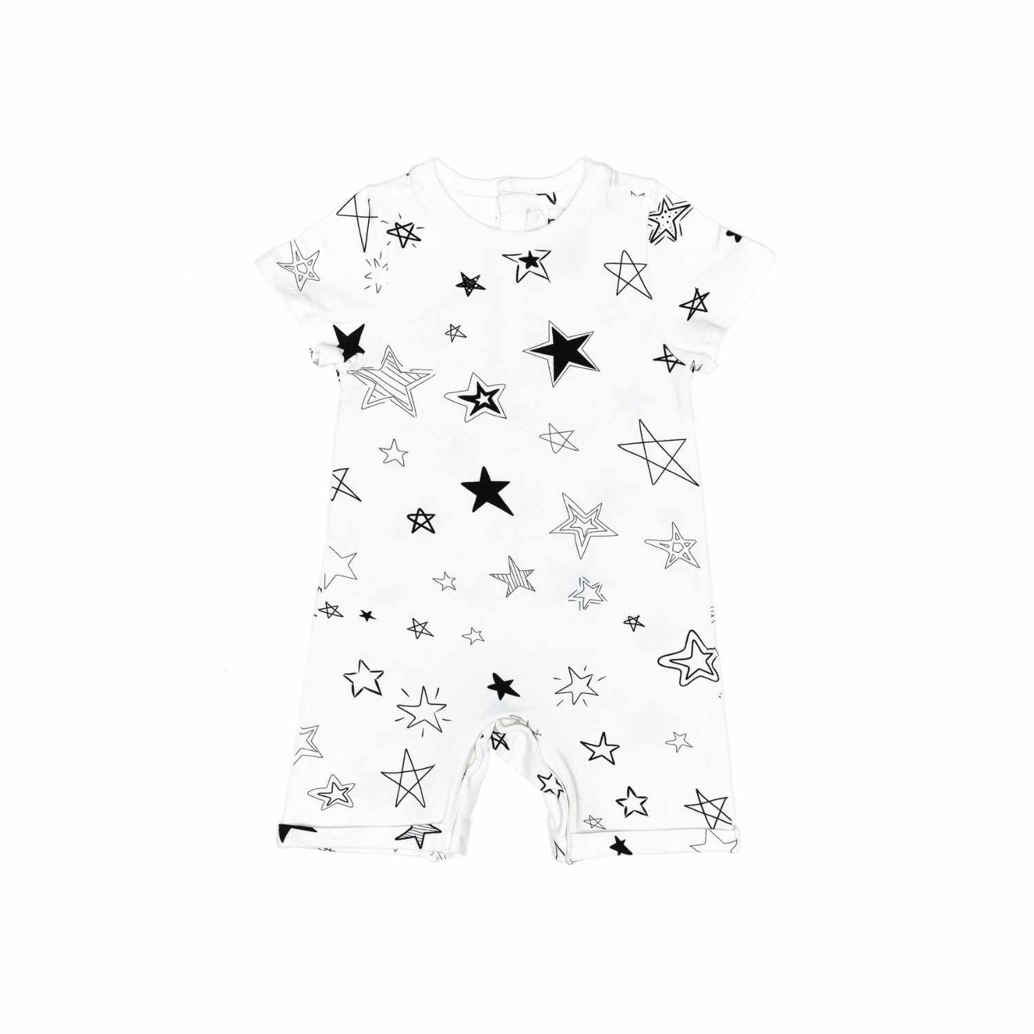 Organic Snap Romper in Stars Baby & Toddler Norani Baby   