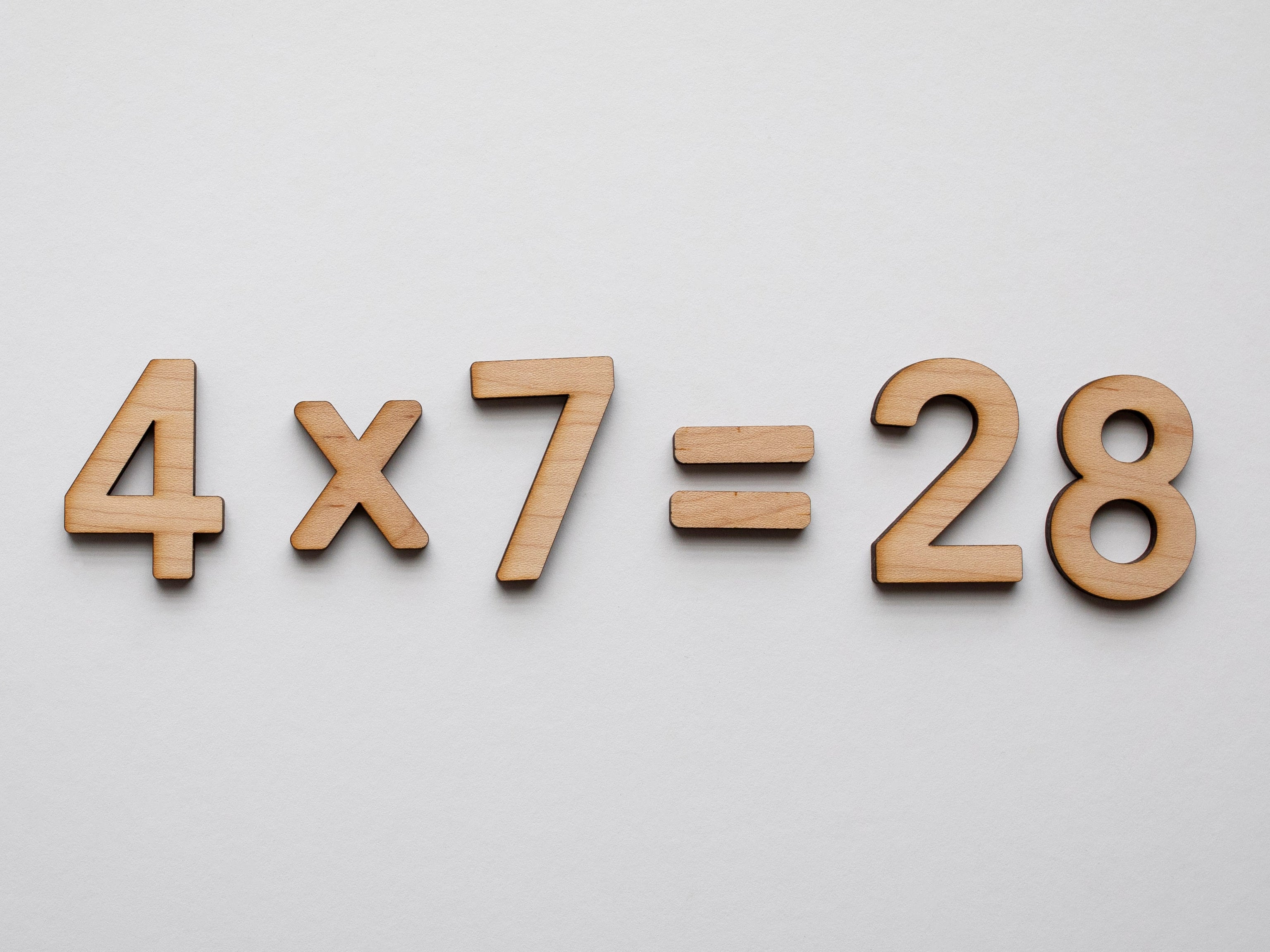 Wooden Number Set • Wood Numerals & Math Symbols in Maple