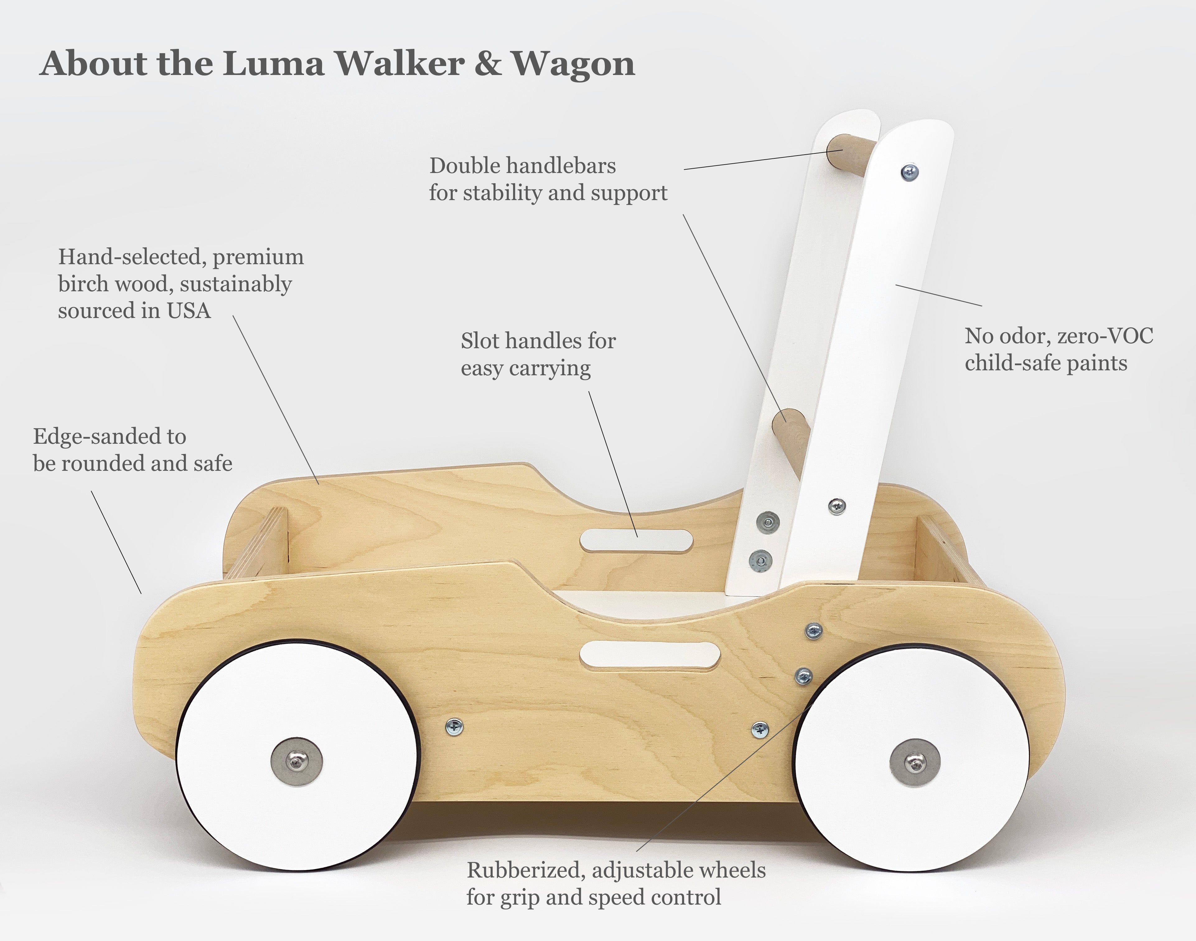 Luma Buggy: Charcoal Gray Handcrafted Wooden Push Cart Push Walker Luma Goods Co.   