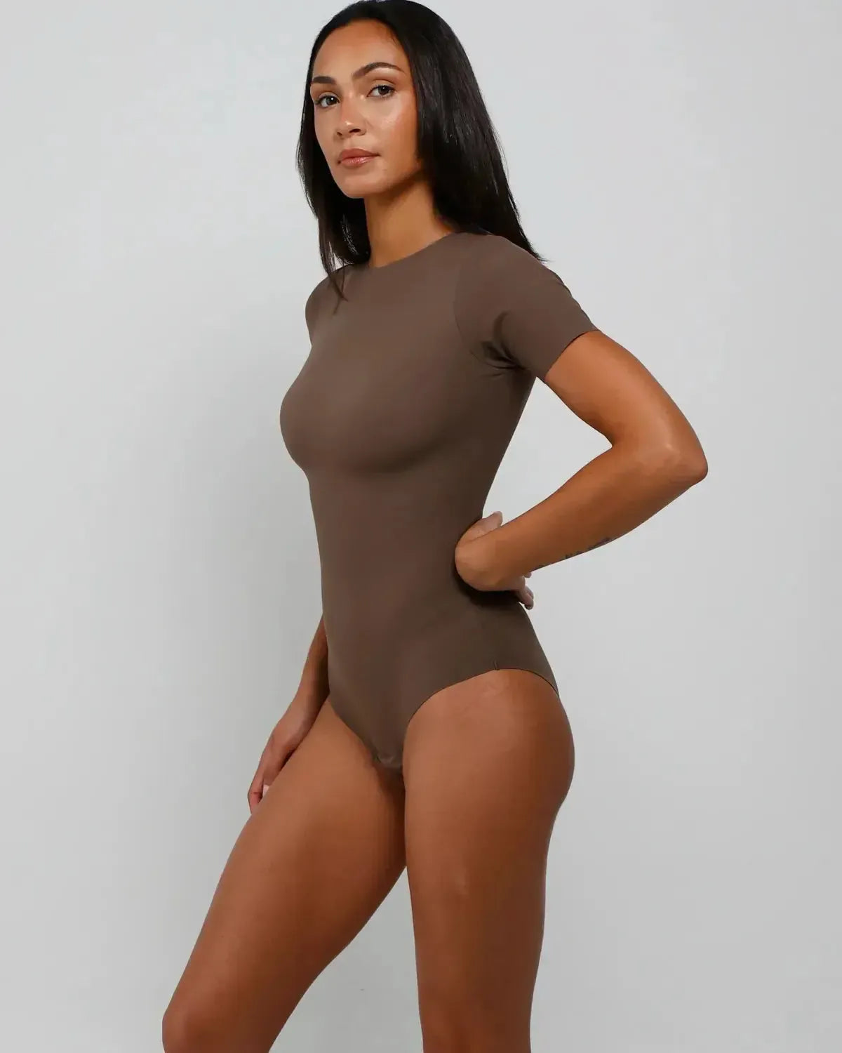 T-Shirt Bodysuit - Long - Mocha - FINAL SALE