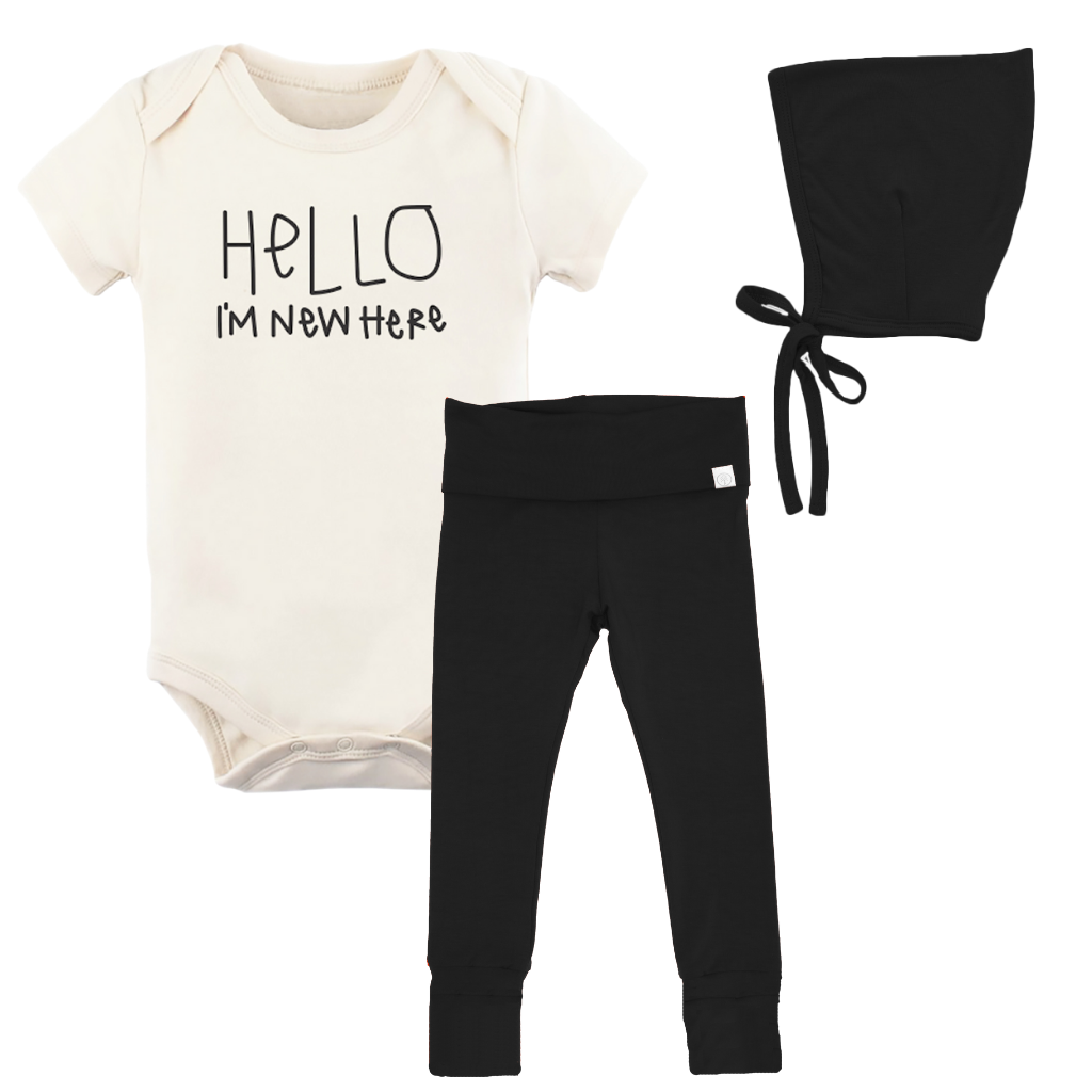 Hello Im New Here - Newborn Bundle Coming Home Outfit Set