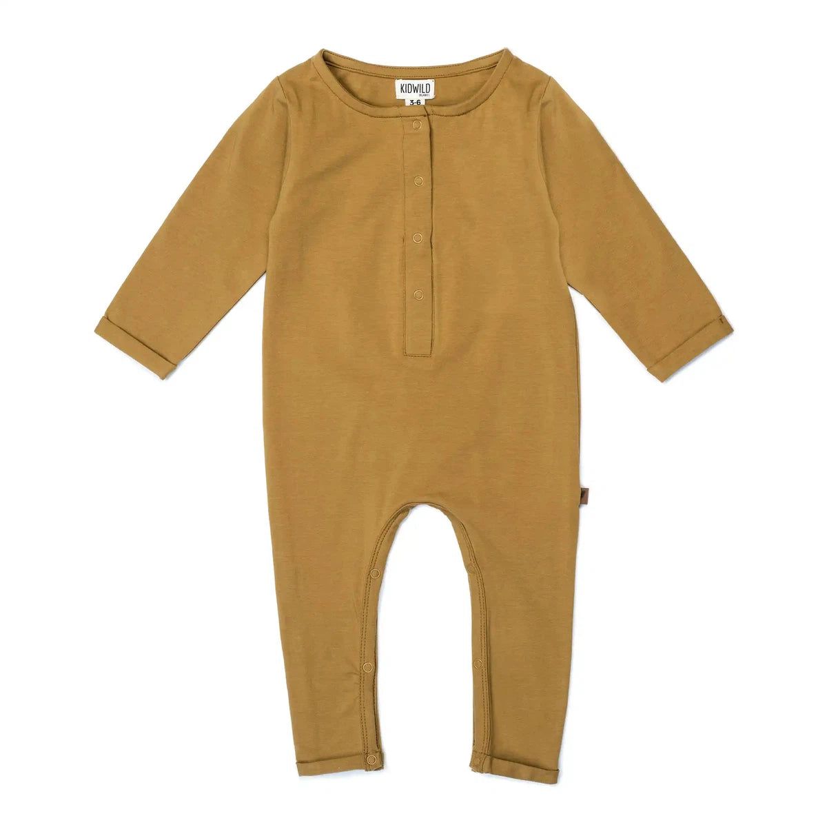 Organic Henley Playsuit - Ochre - FINAL SALE