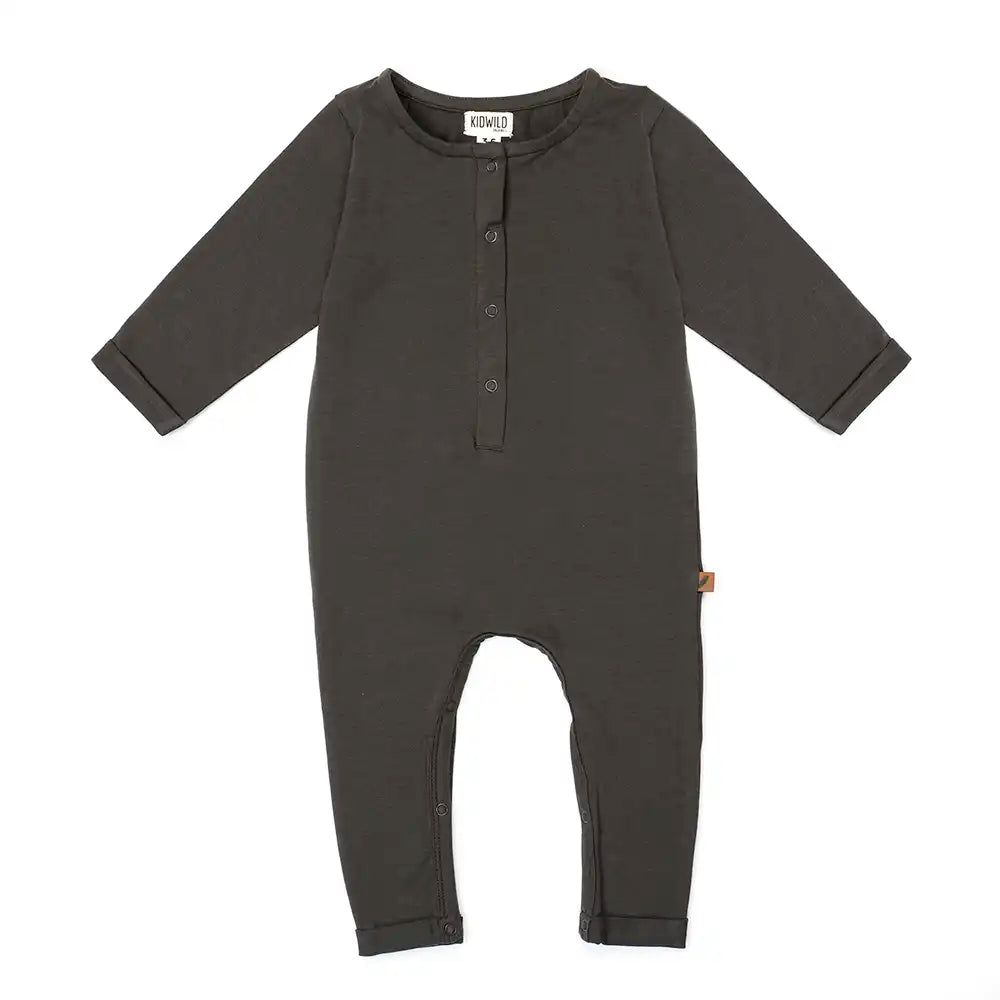 Organic Henley Playsuit - Slate