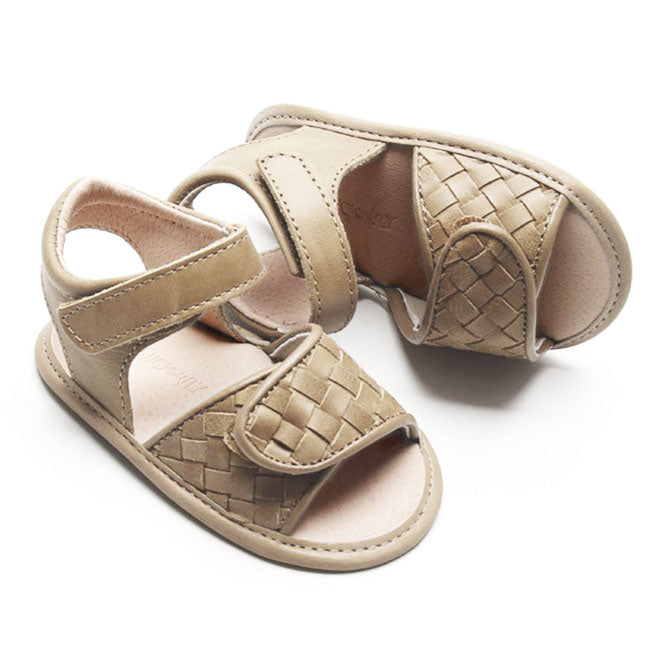 Leather Woven Sandal | Color 'Bone' | Soft Sole  Consciously Baby 2 (3 - 6 months)  