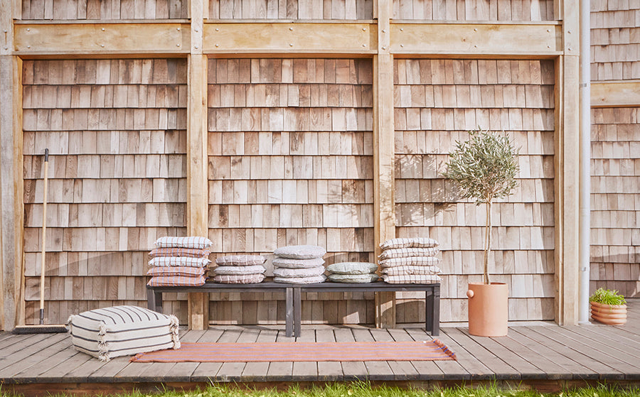 Outdoor Kyoto Cushion Square - Pale Blue