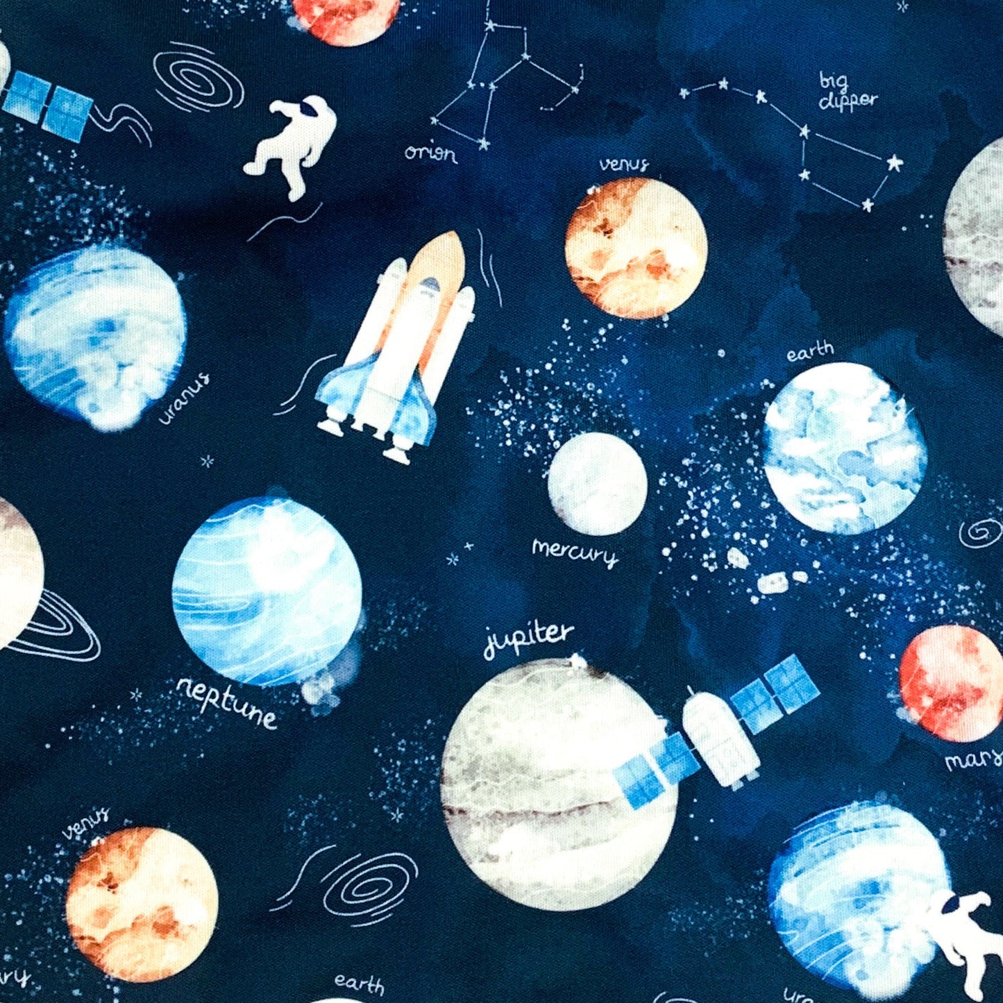 Outer Space Splash Mat - A Waterproof Catch-All for Highchair Spills and More!  BapronBaby   