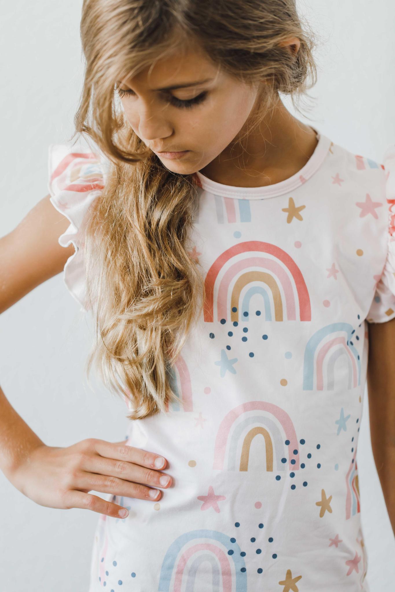 Over the Rainbow S/S Ruffle Tee