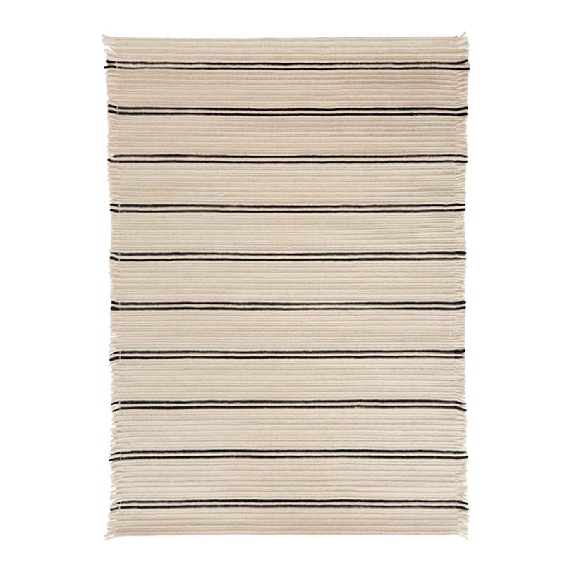 Putki 100% Wool Rug - Offwhite / Black  OYOY   