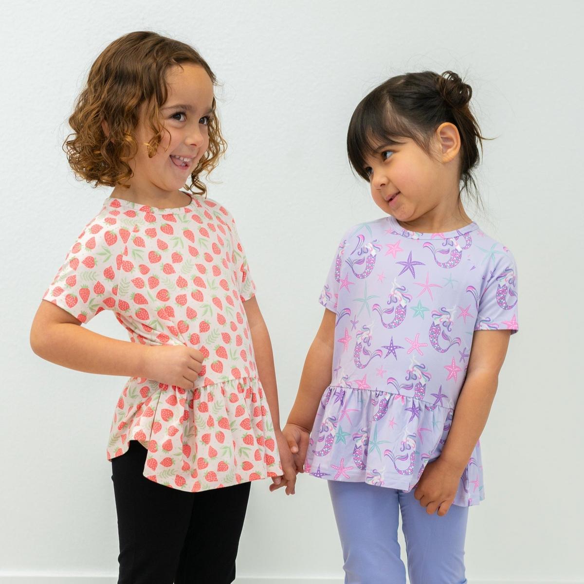 Ruffle Bottom Tee - Mermaid Purple