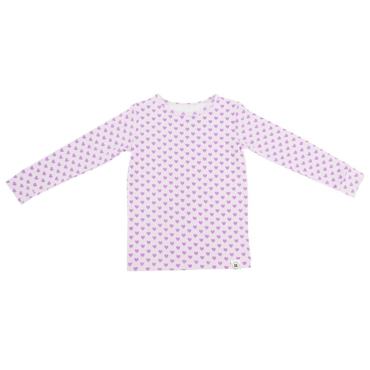 Big Kid Pajama - Purple Hearts