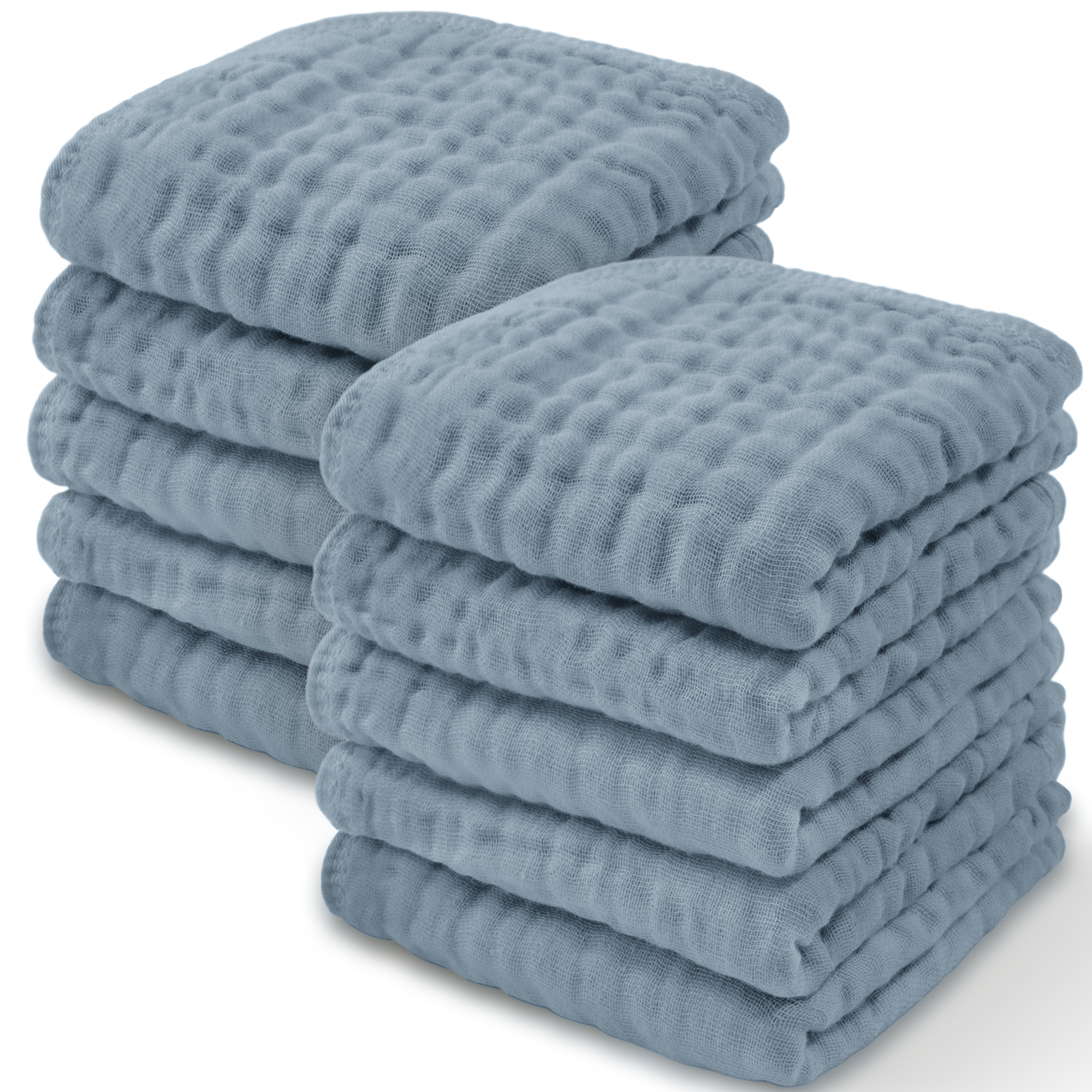 Muslin Washcloths by Comfy Cubs - Pacific Blue