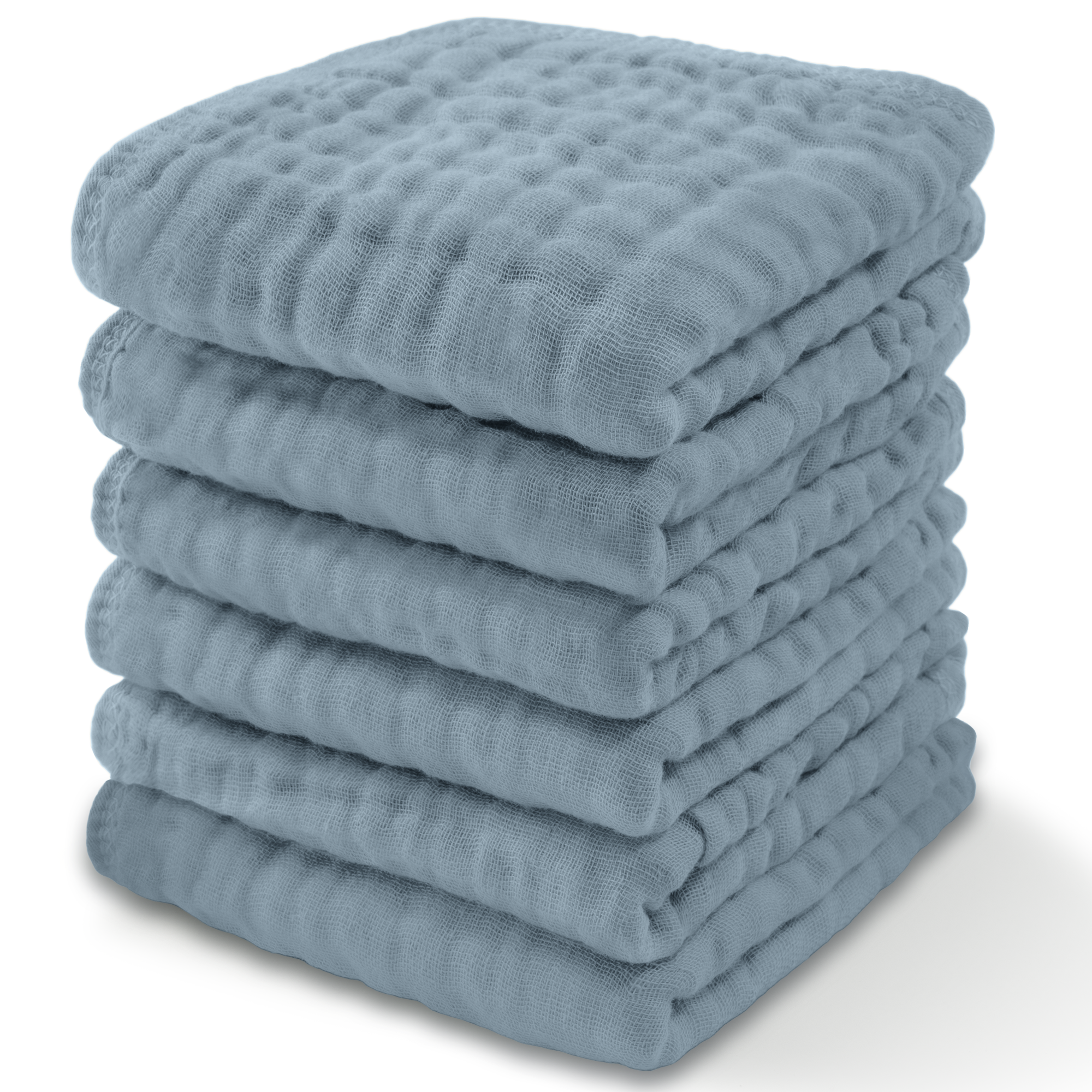 Muslin Washcloths by Comfy Cubs - Pacific Blue