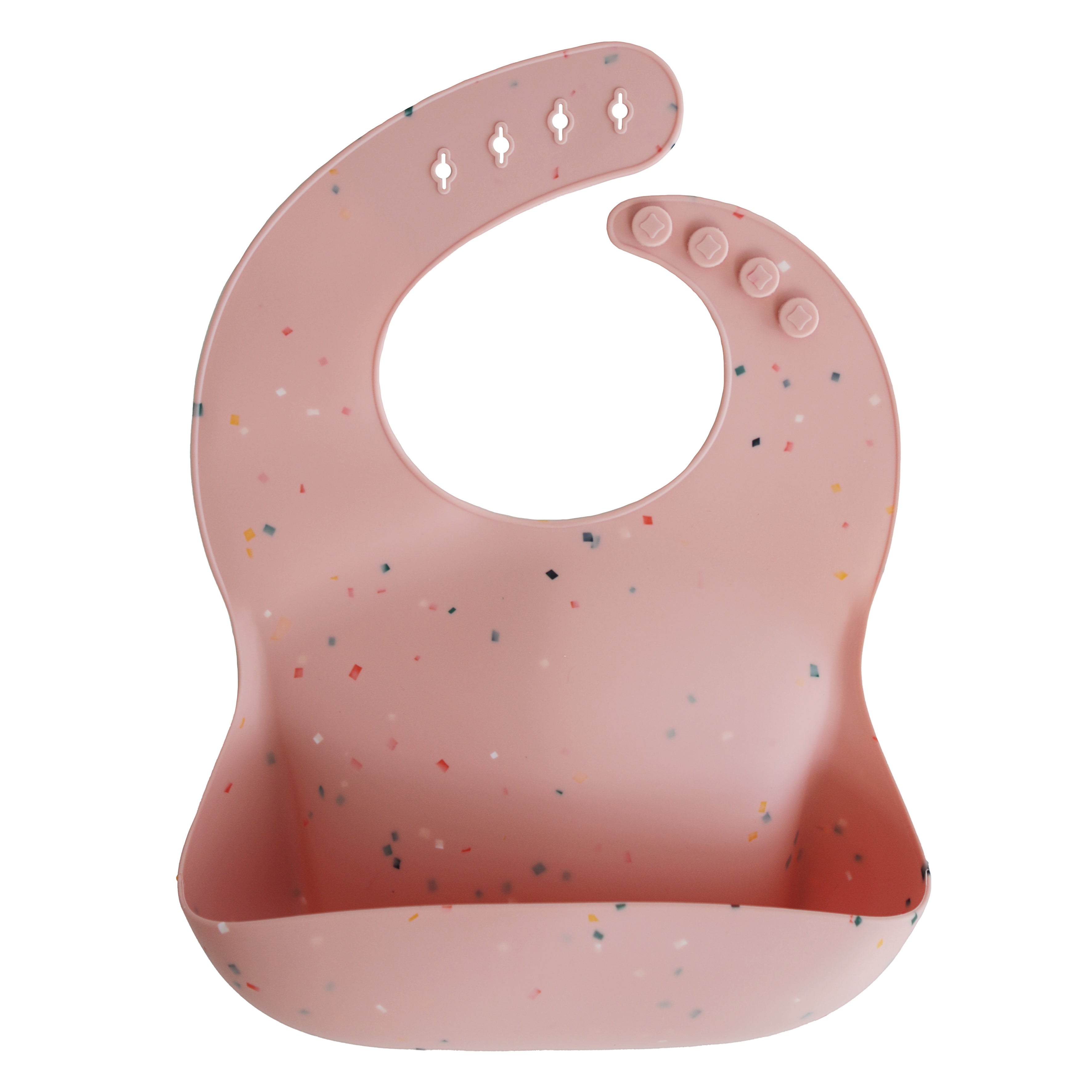 Silicone Baby Bib Silicone Bib Mushie Powder Pink Confetti  