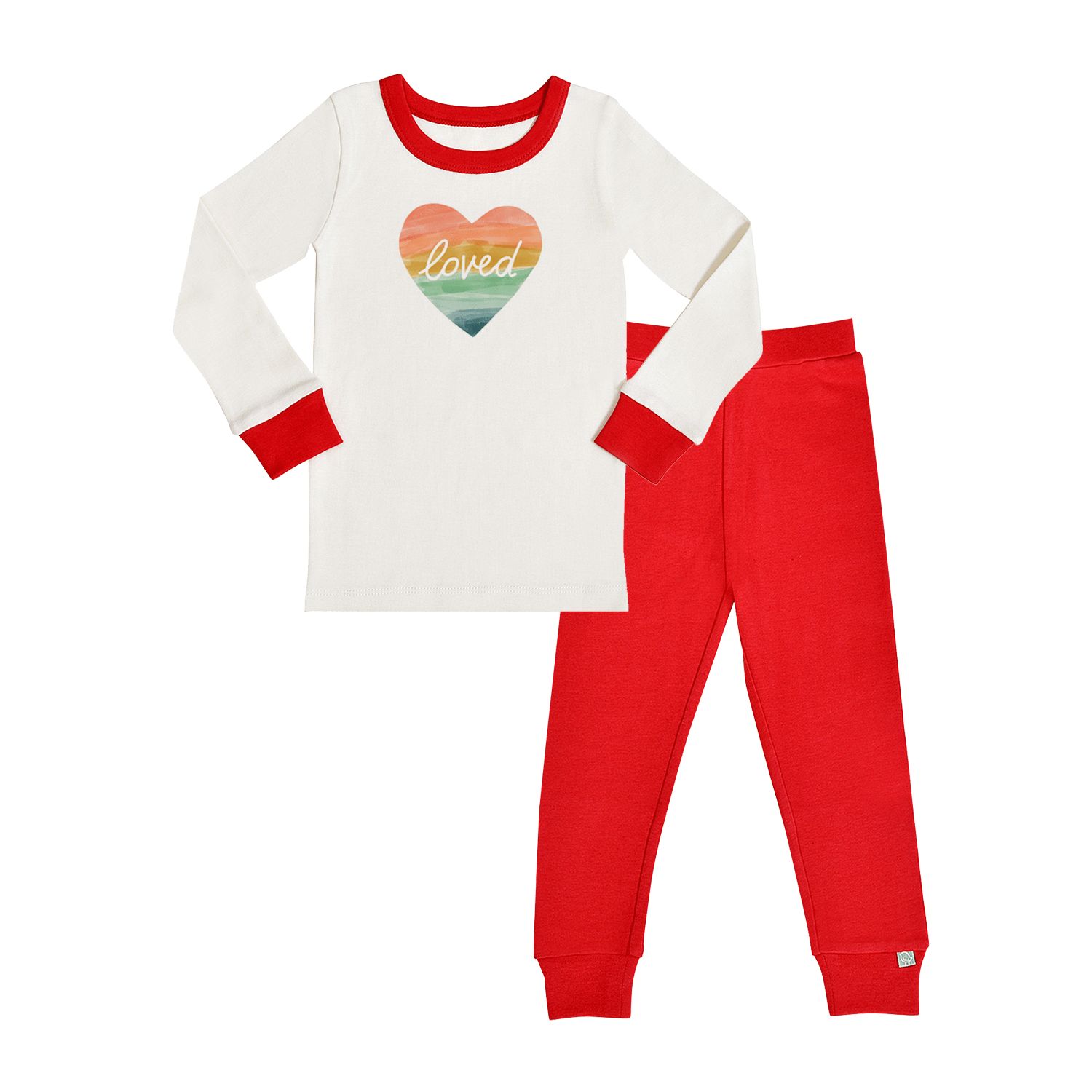 pajamas | loved rainbow heart