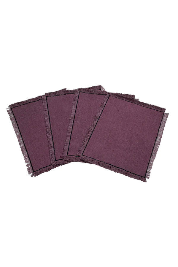 PLACEMAT CANVAS BURGUNDY - SET OF 4  Little Wonder & Co   