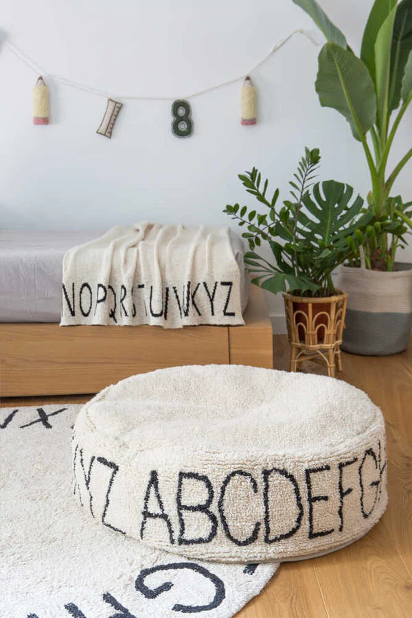 POUF ABC NATURAL/BLACK  Little Wonder & Co   