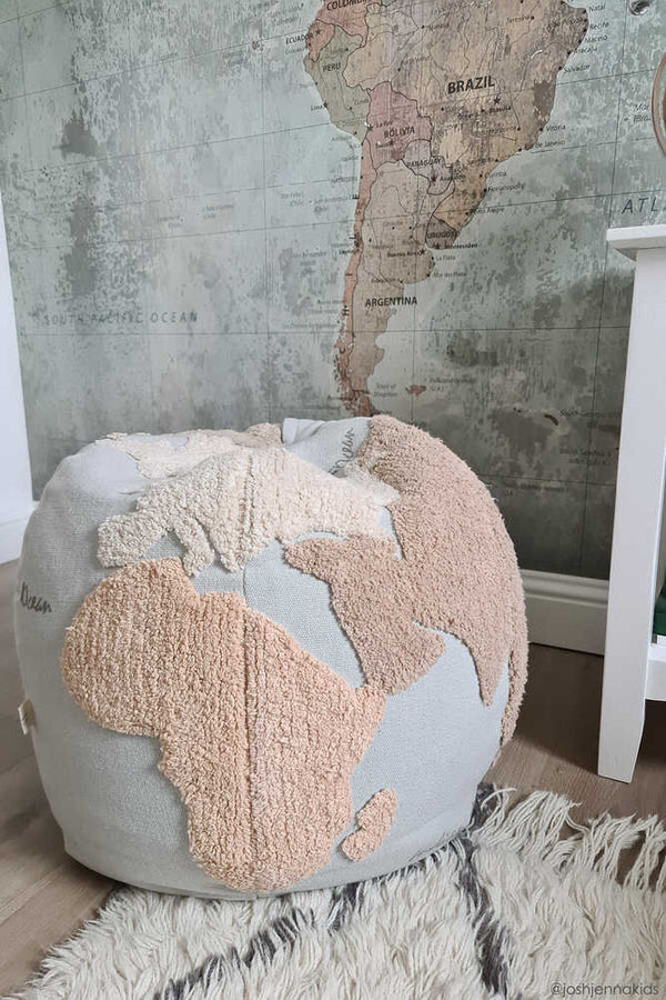 POUF WORLD MAP  Little Wonder & Co   