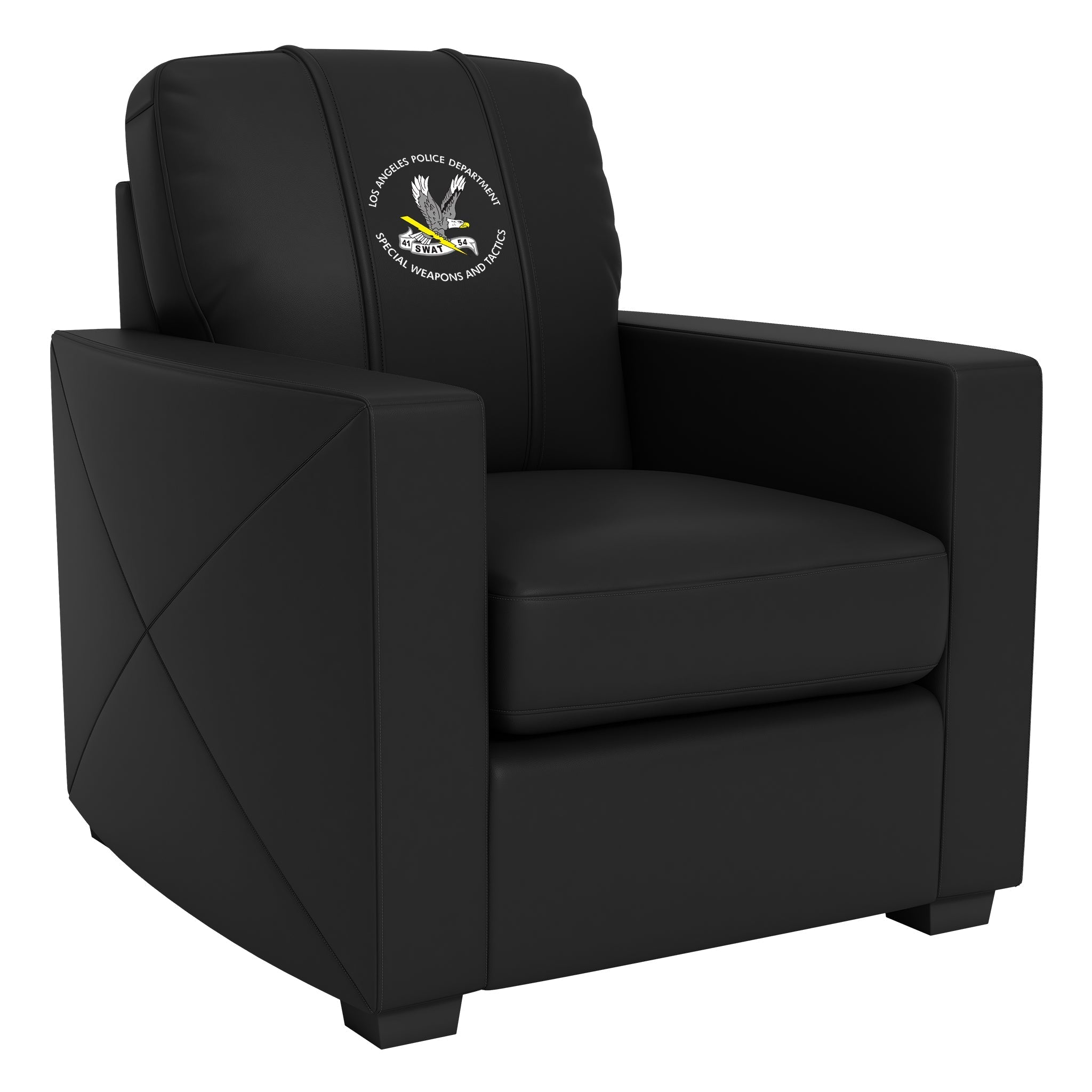 Silver Club Chair with LAPD SWAT