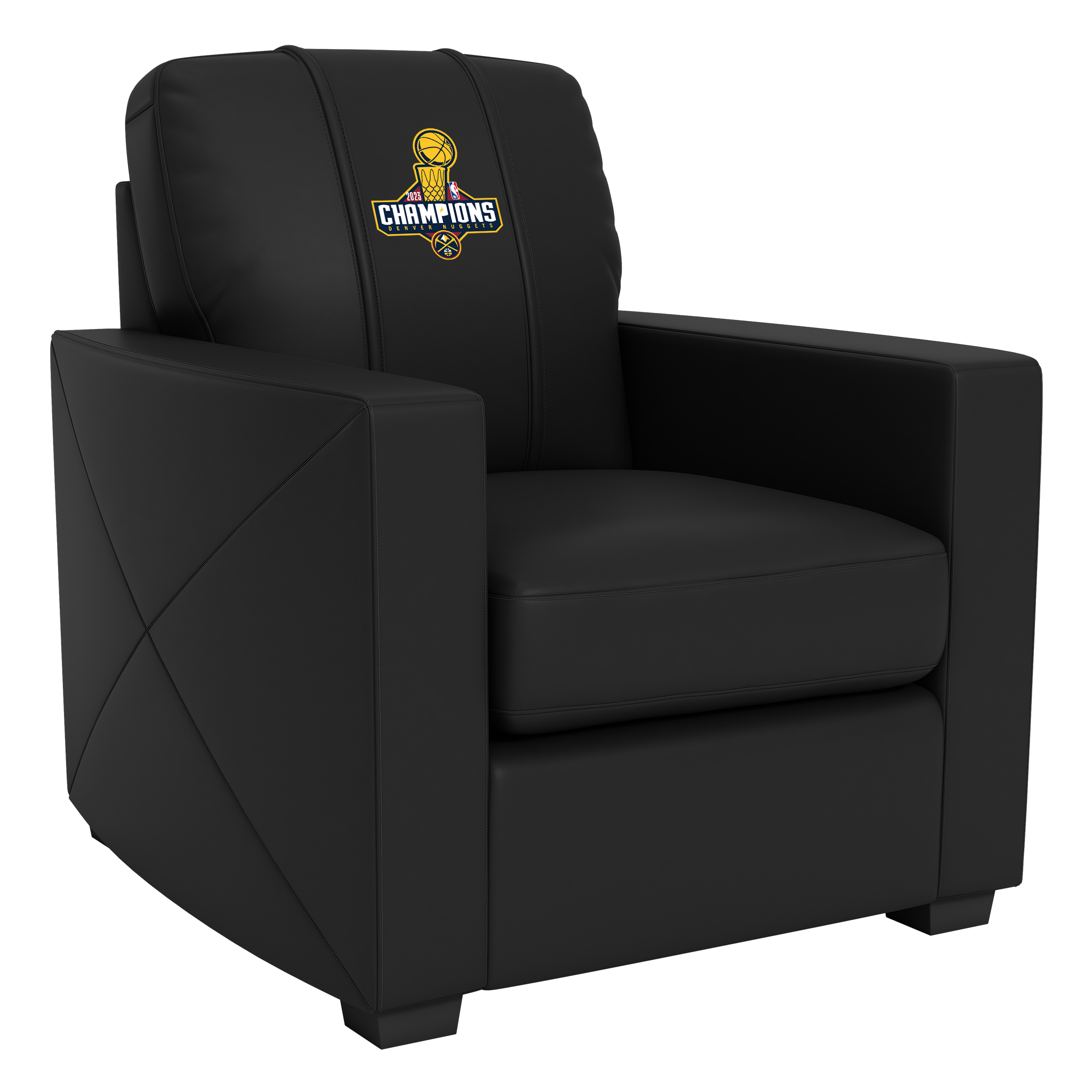Silver Club Chair with Denver Nuggets 2023 Championship Logo