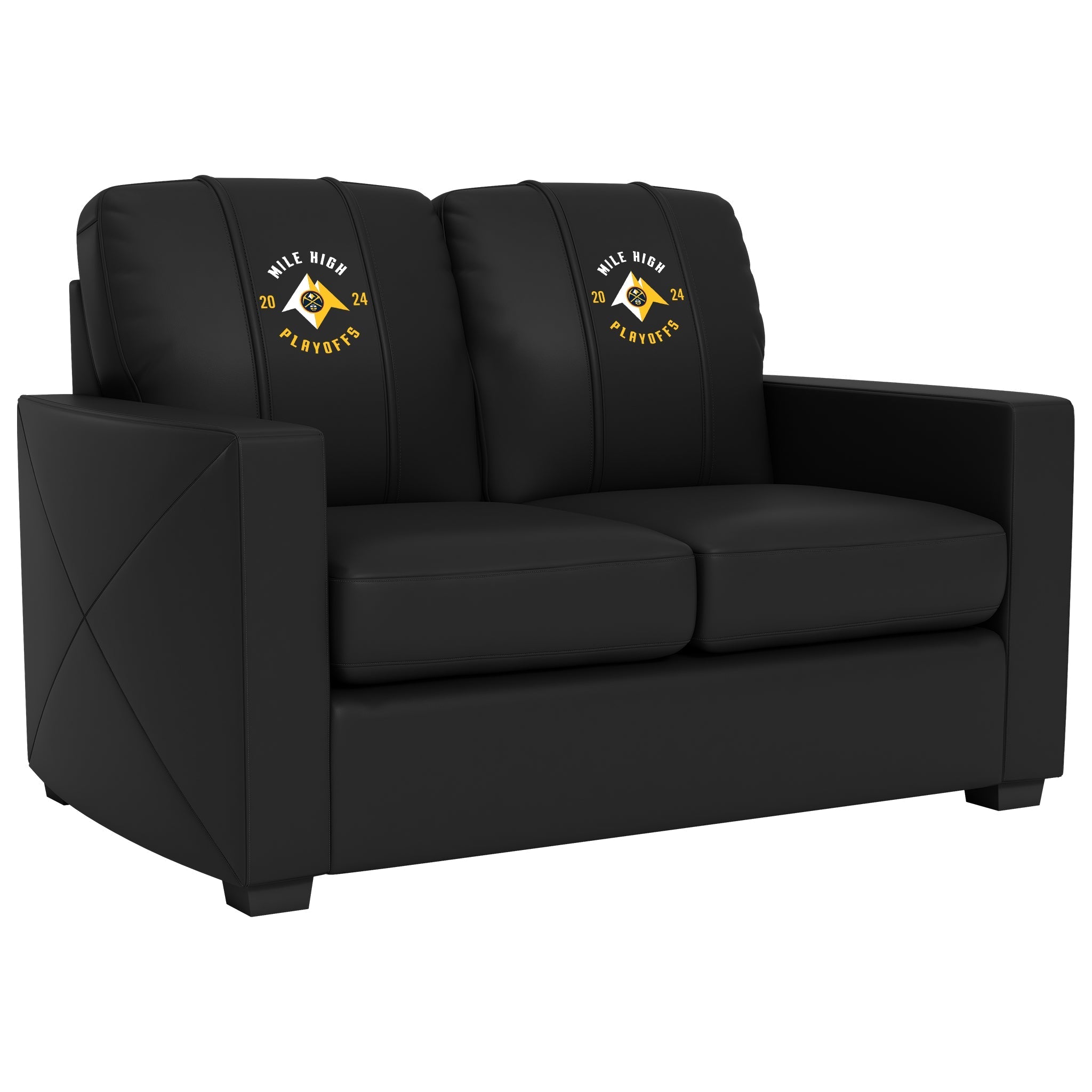 Silver Loveseat with Denver Nuggets 2024 Playoffs Logo