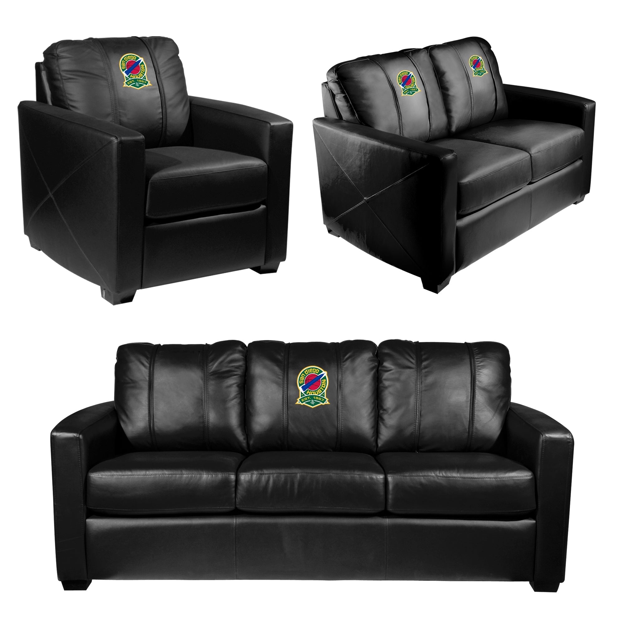 Silver Club Chair with Houston Rockets Team Commemorative Logo