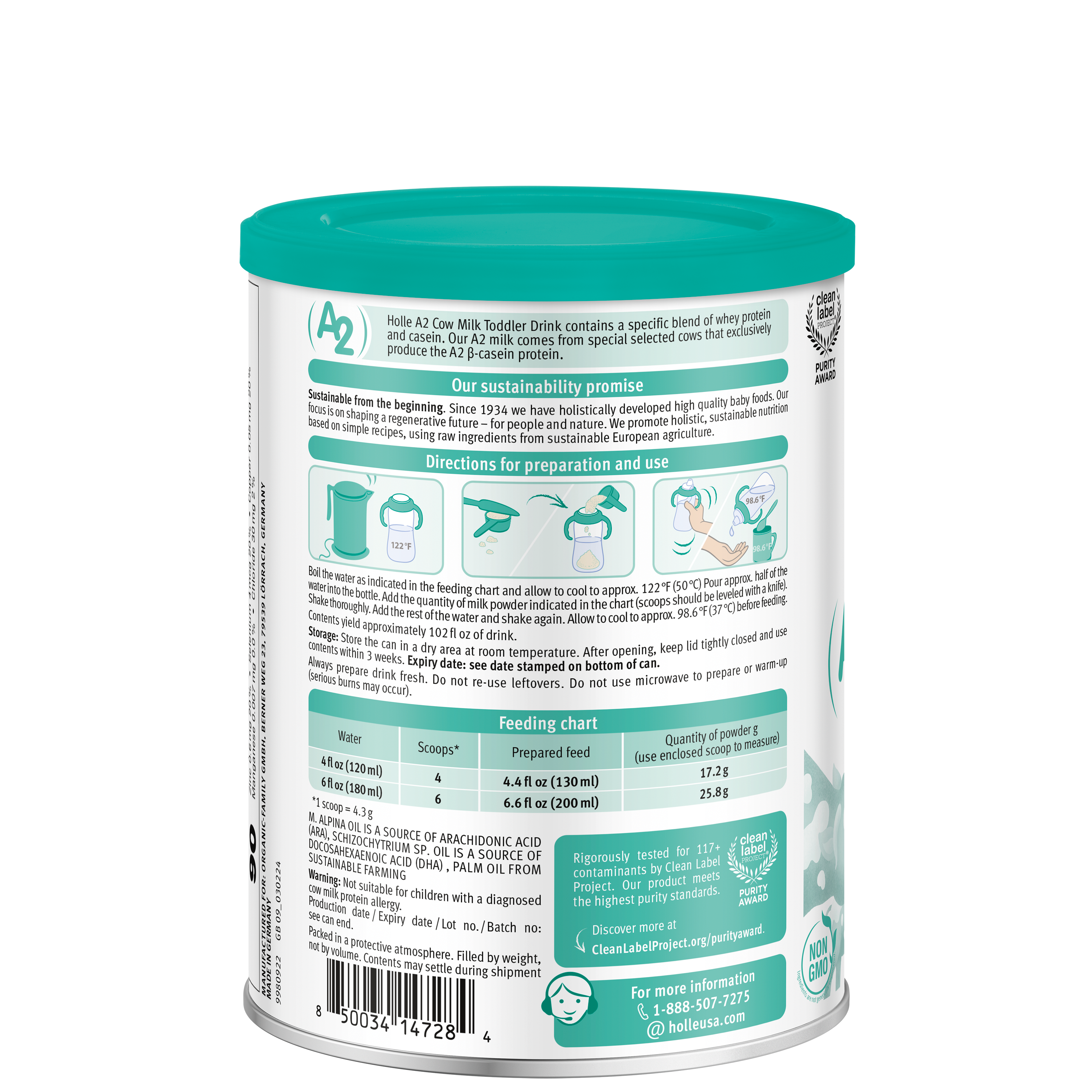 Holle Cow Milk Toddler Drink (A2) - Stage 3 | Non GMO (14 oz)