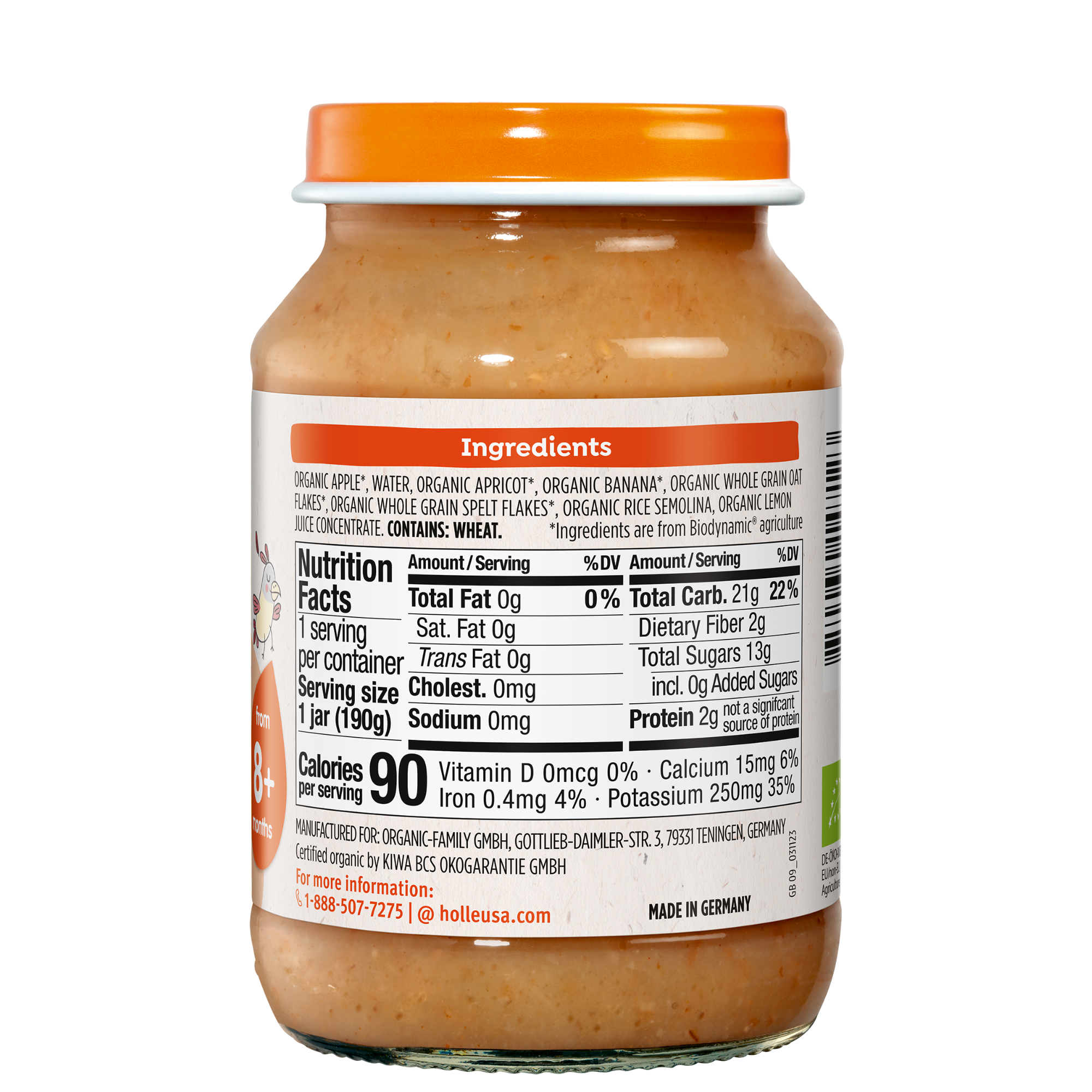 Holle Organic Baby Food Jar - Mixed Fruit with Muesli - 6 Jars