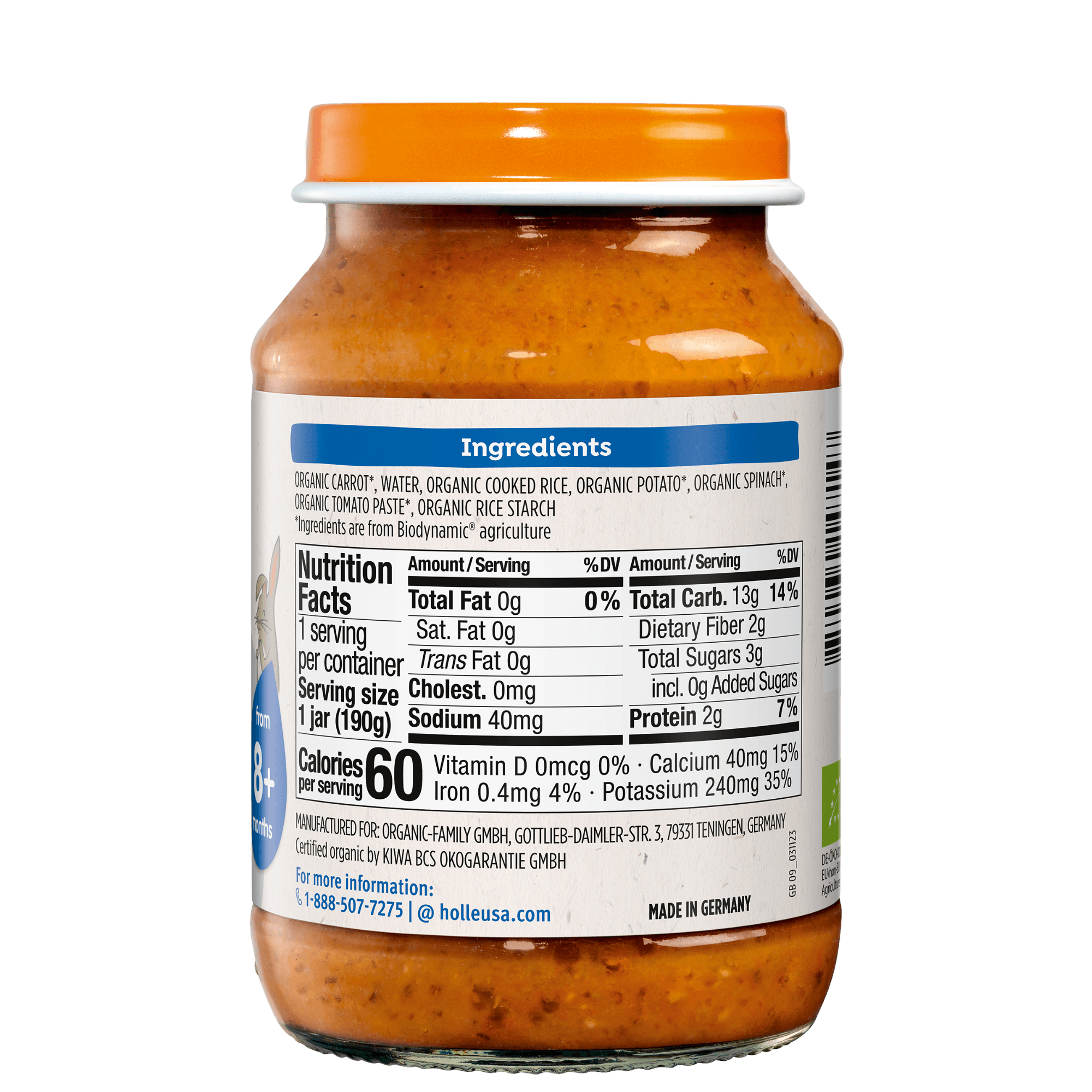 Holle Organic Baby Food Jar - Veggie Risotto - 12 Jars