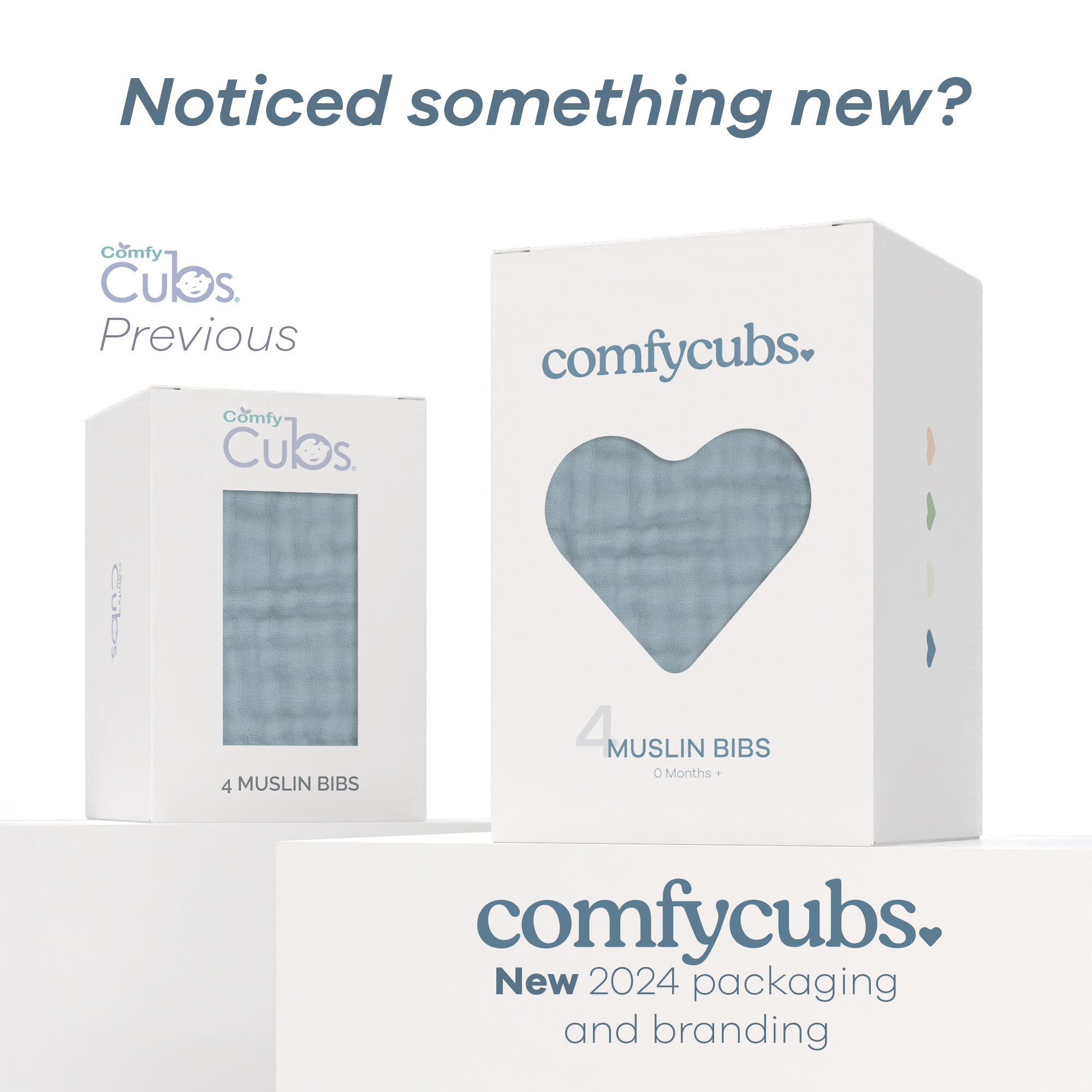 Muslin Bibs by Comfy Cubs - Pacific Blue