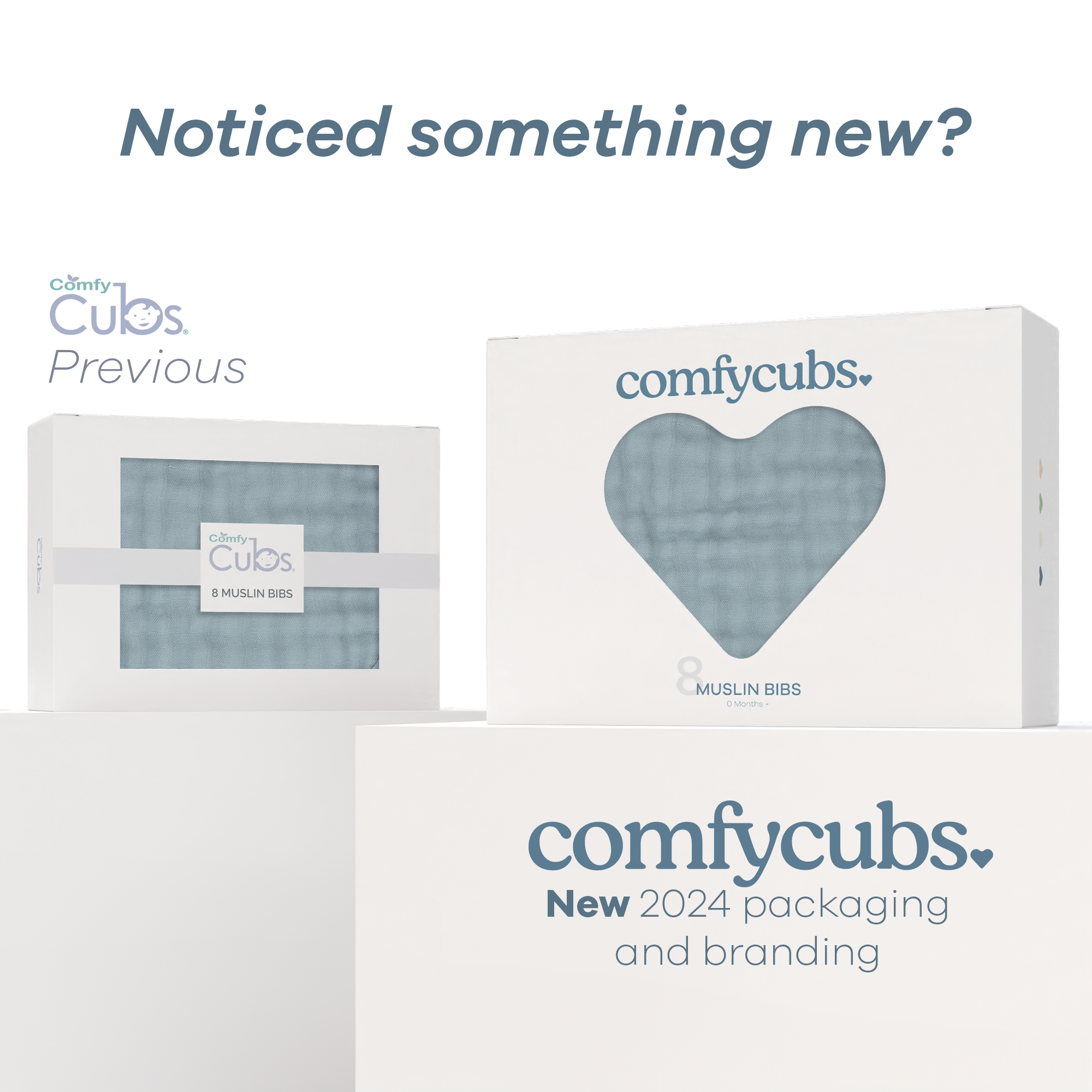 Muslin Bibs by Comfy Cubs - Pacific Blue