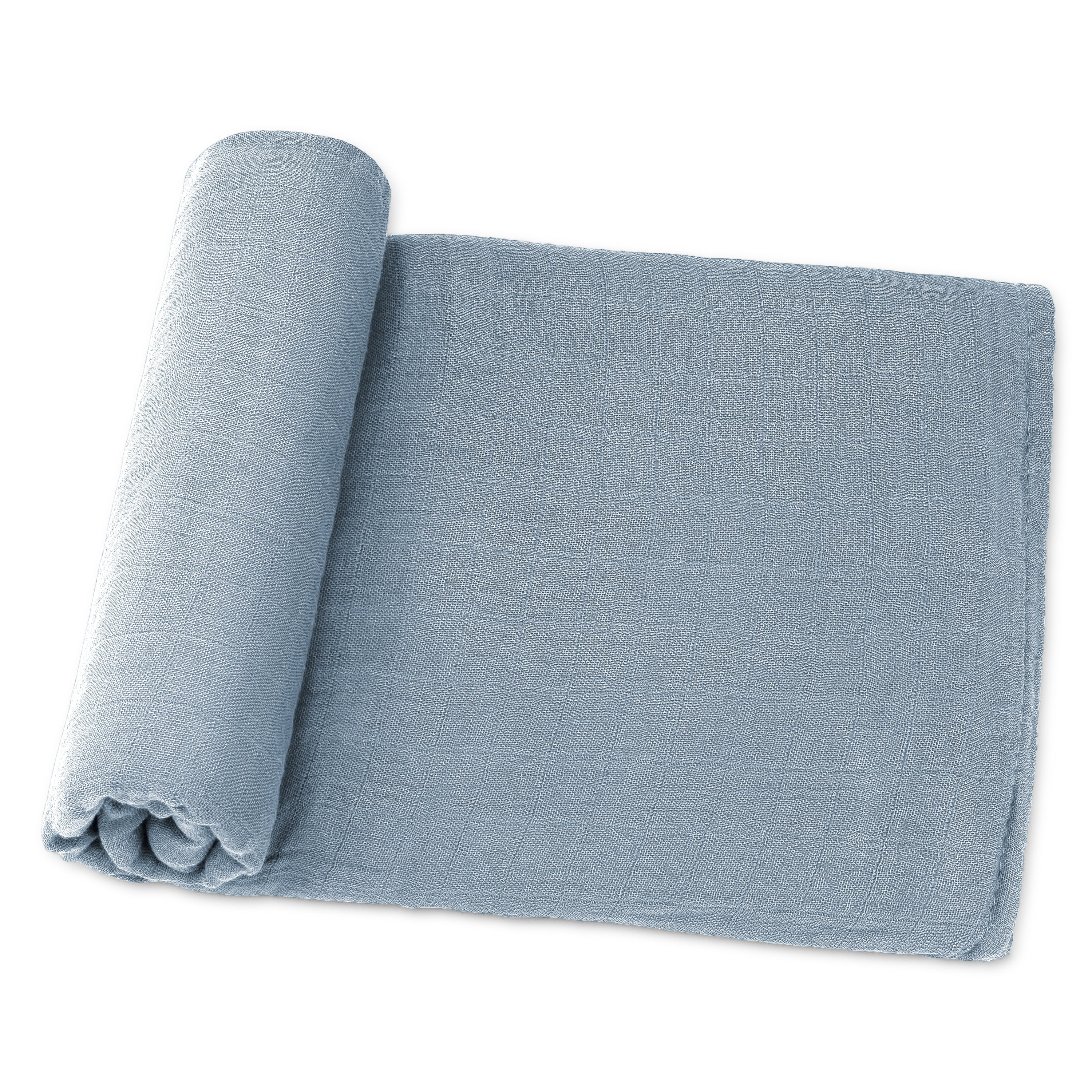 Muslin Swaddle Blanket, 1 Pack by Comfy Cubs - Pacific Blue