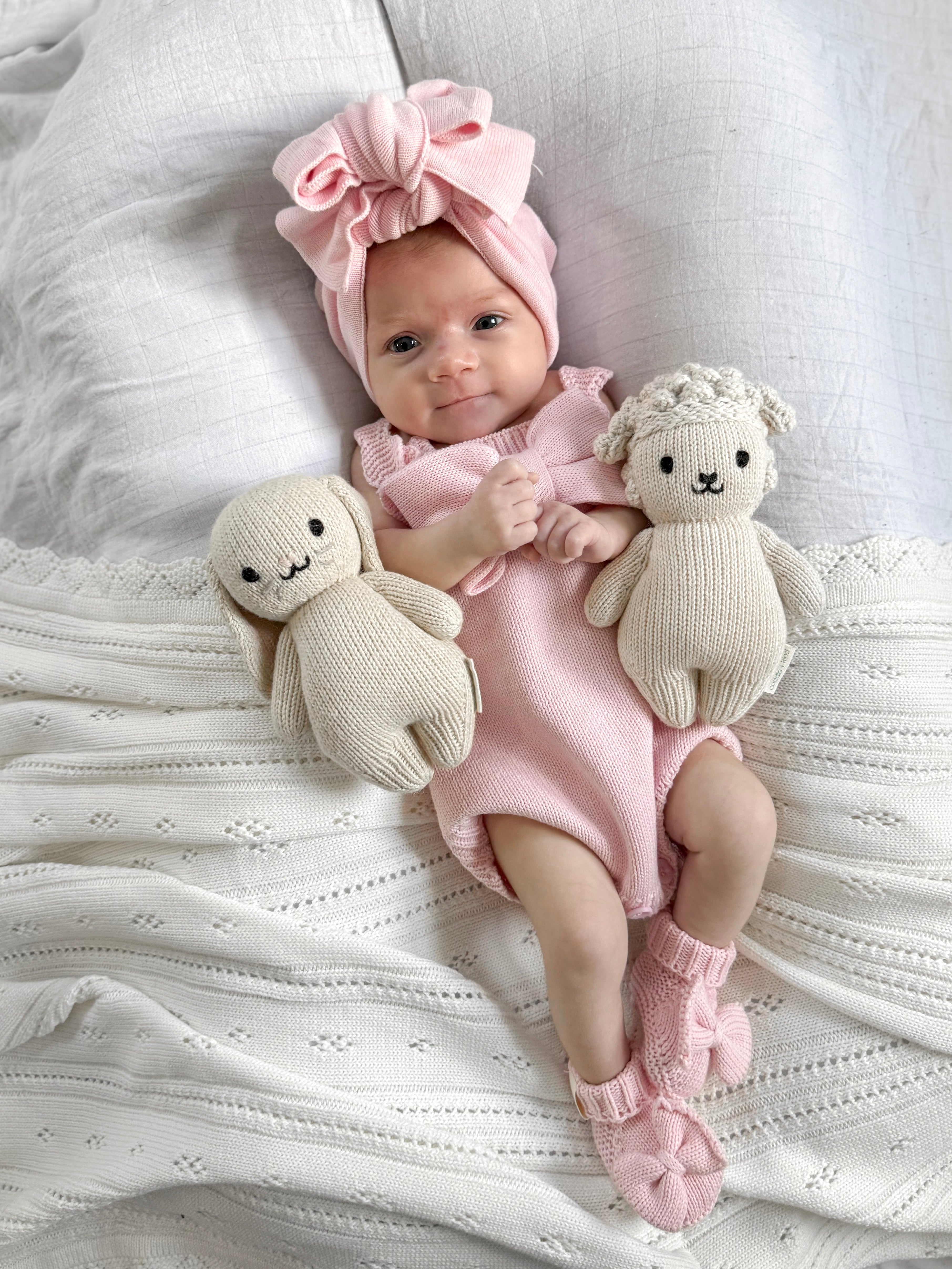 Oversized Bow Romper - Powder Pink