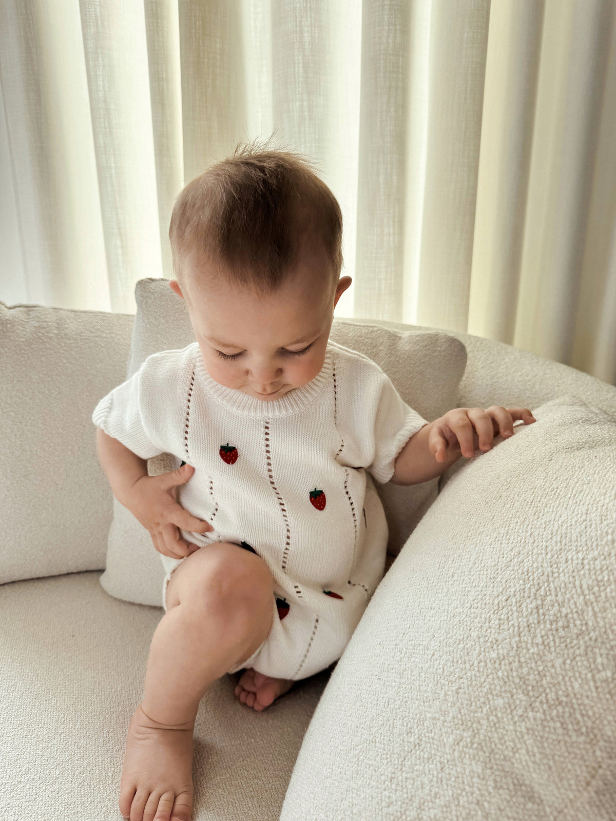 Strawberry Embroidered Romper