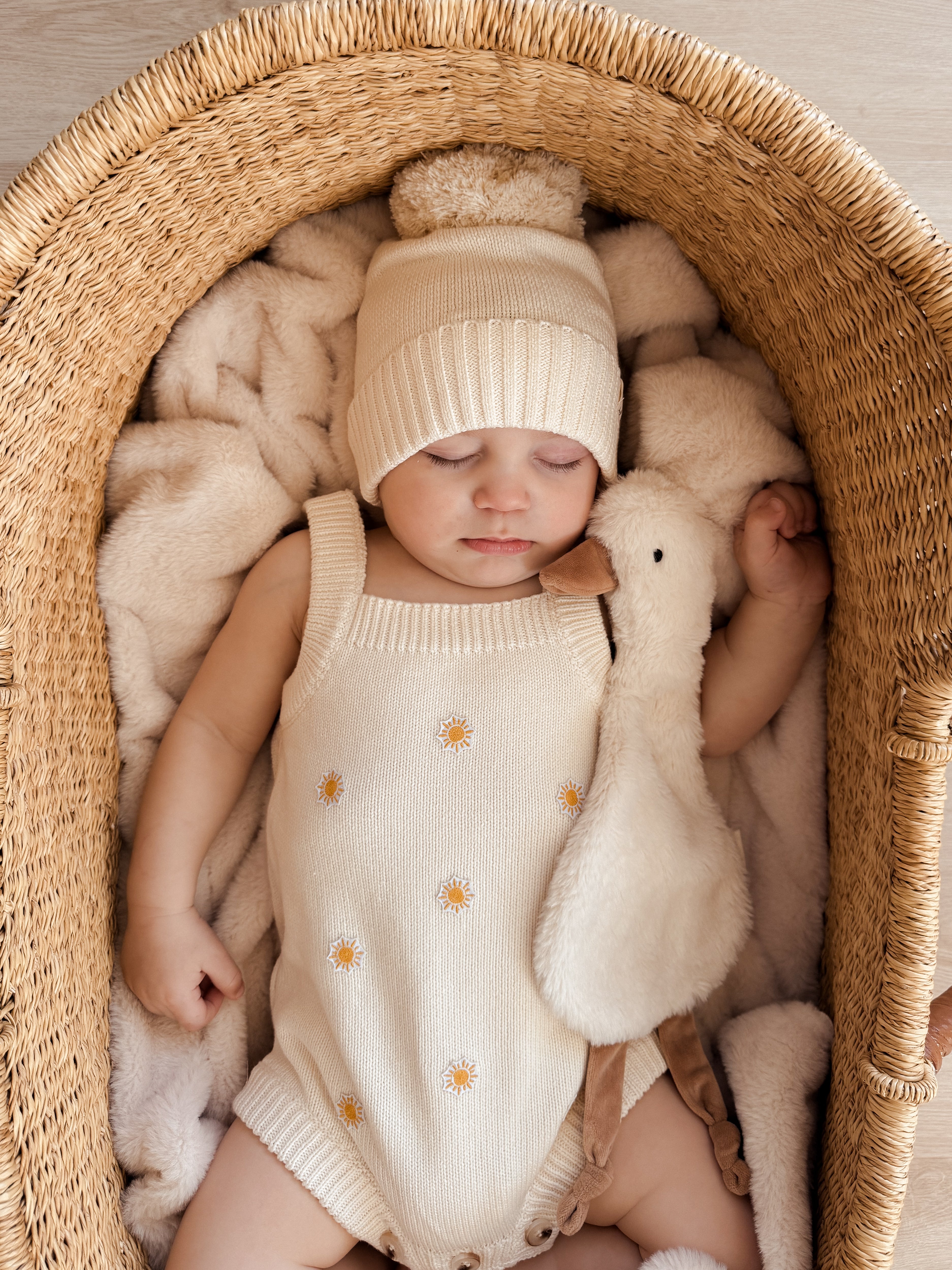 Sunshine Embroidery Romper - Cream