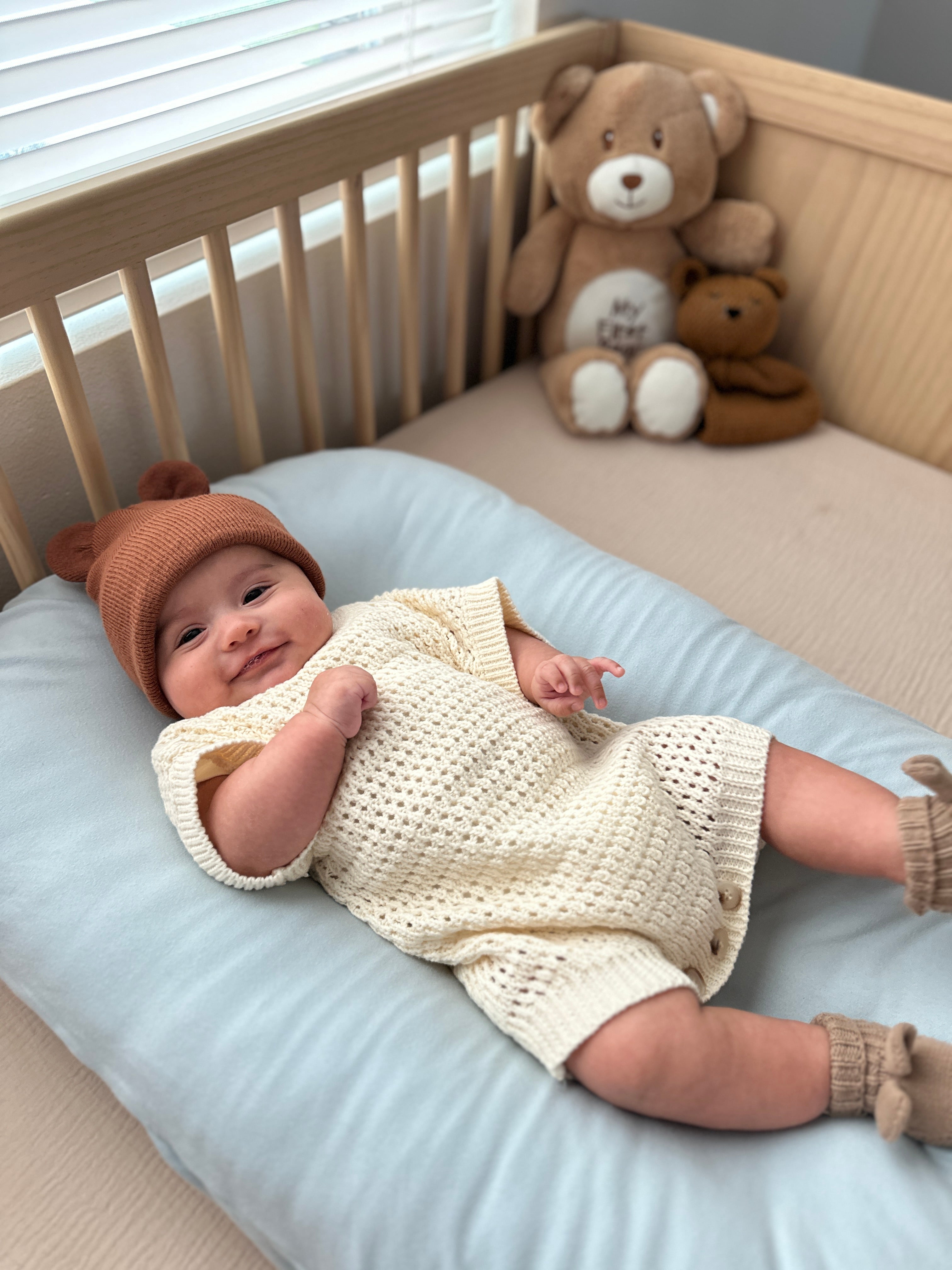 Crochet Knit Romper - Cream
