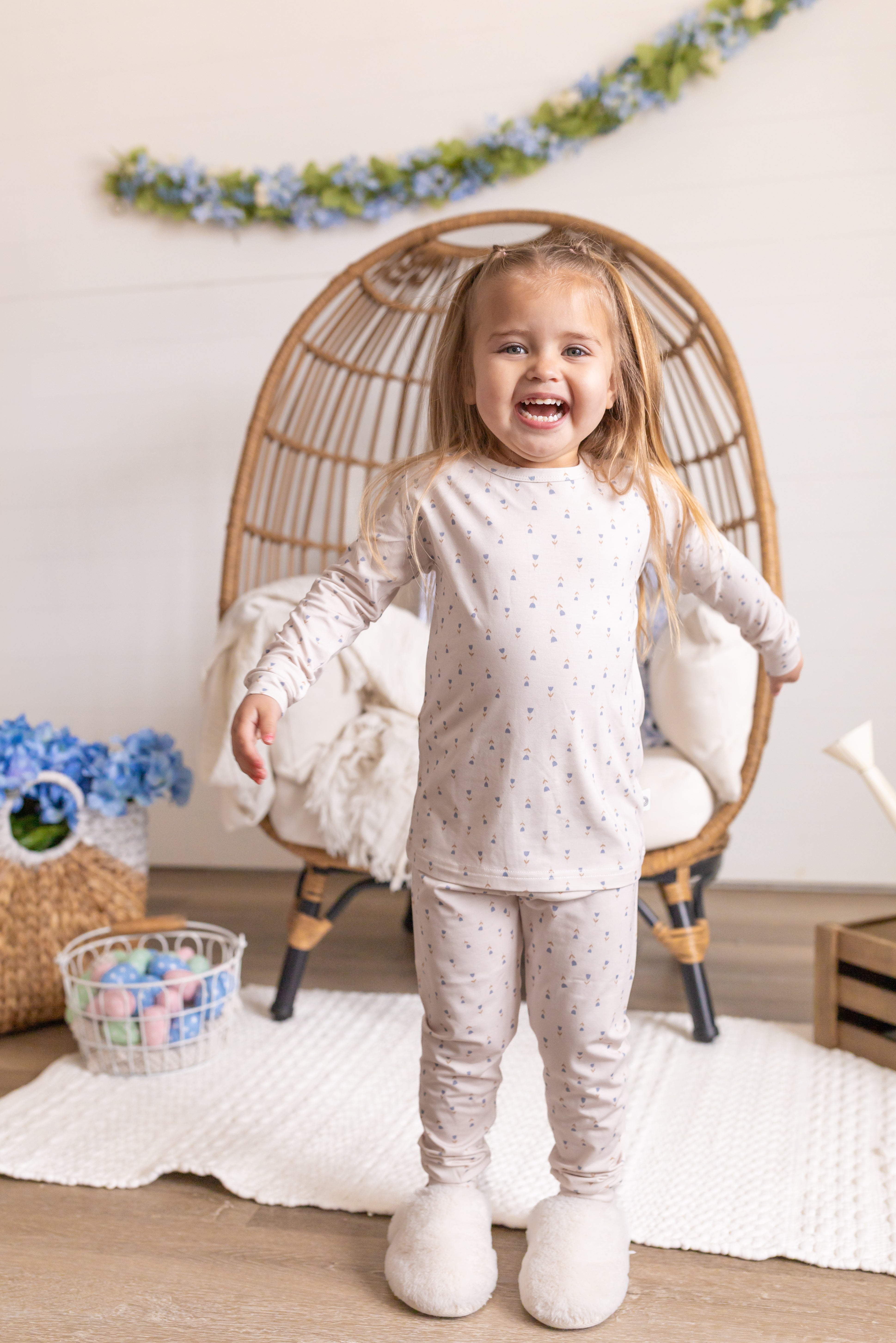 Tiny Tulips 2pc Bamboo Pajama Set