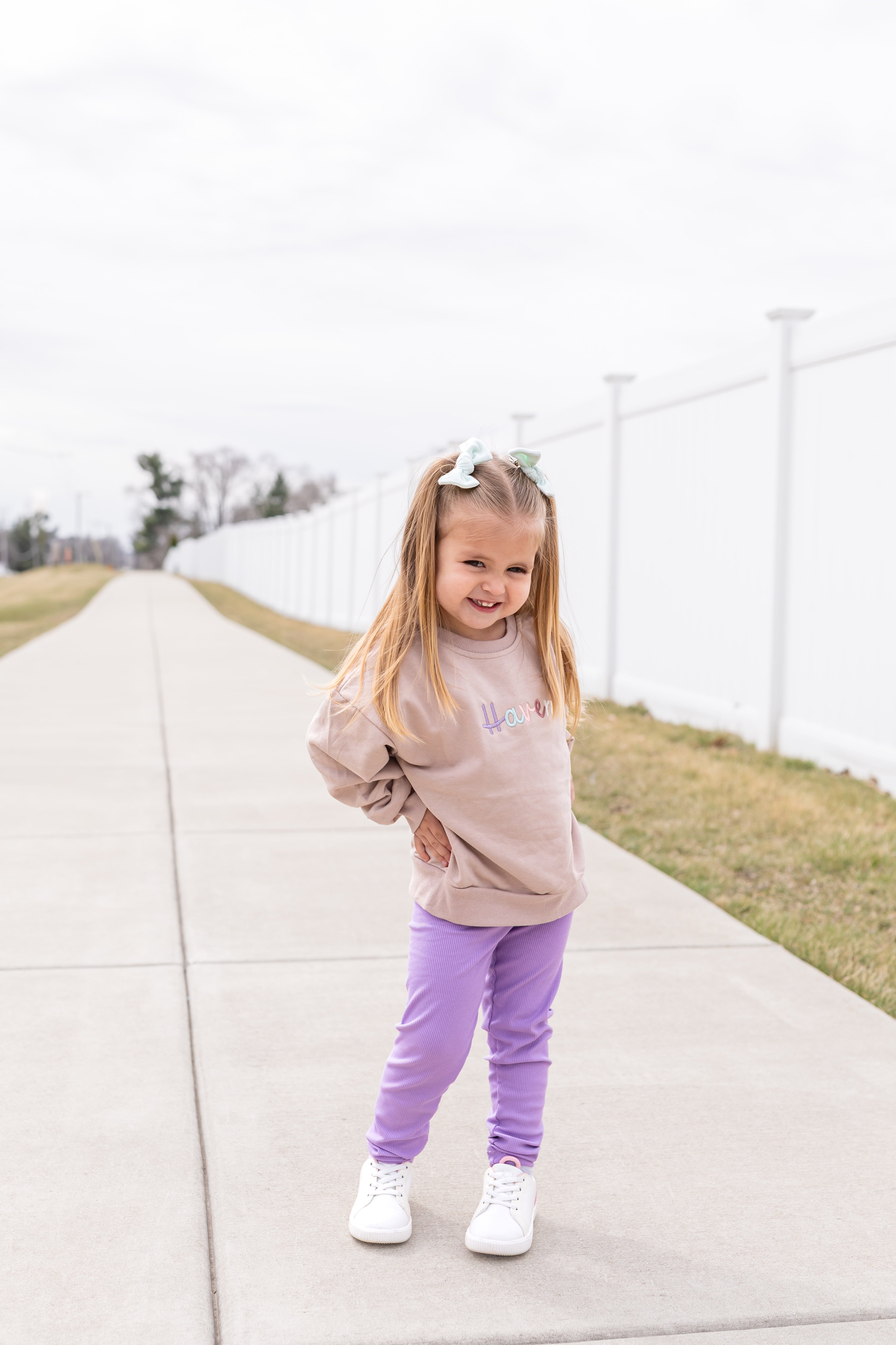 Custom Embroidered Crewneck, Hoodie or Sweatshirt Romper - Mauve