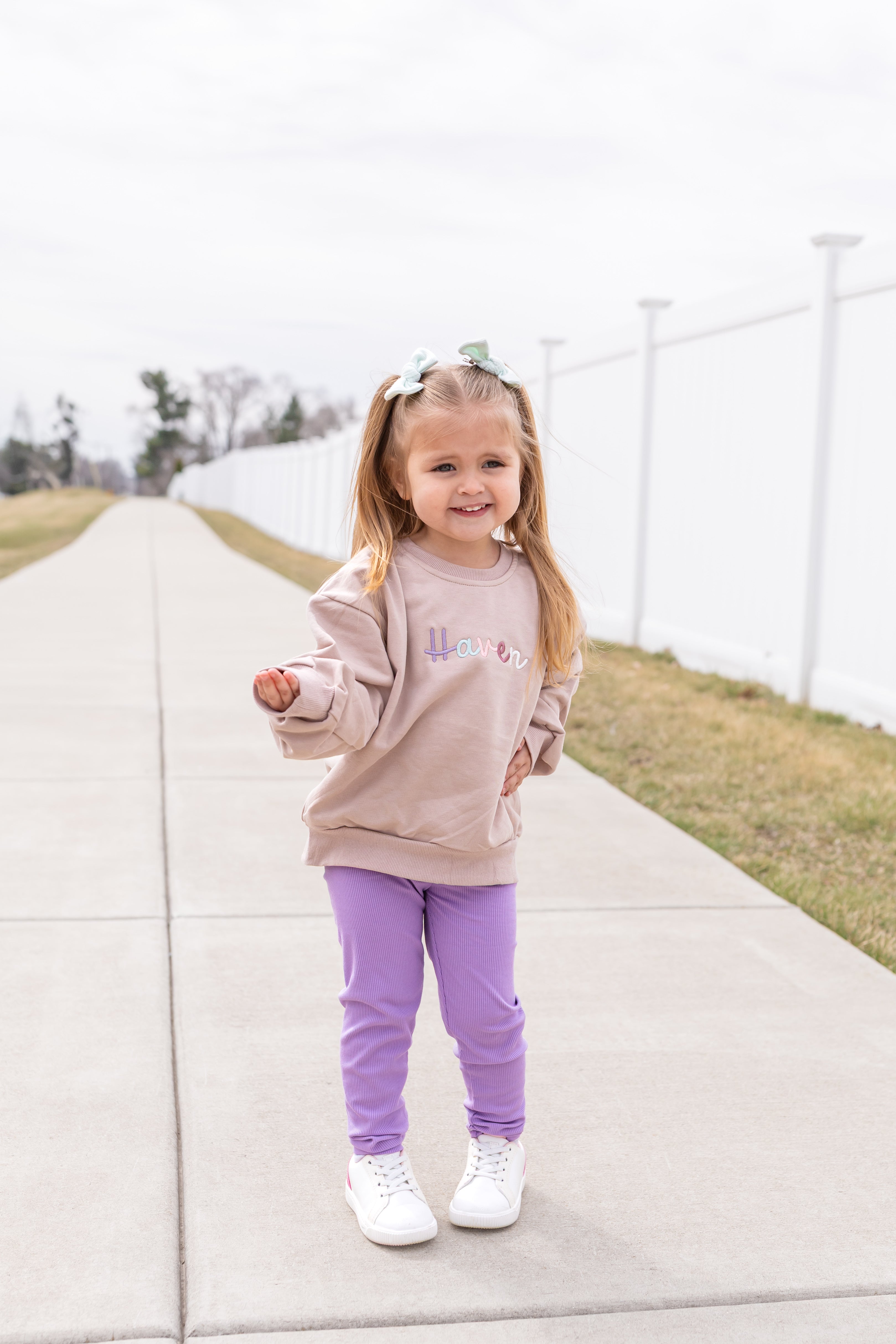 Custom Embroidered Crewneck, Hoodie or Sweatshirt Romper - Mauve