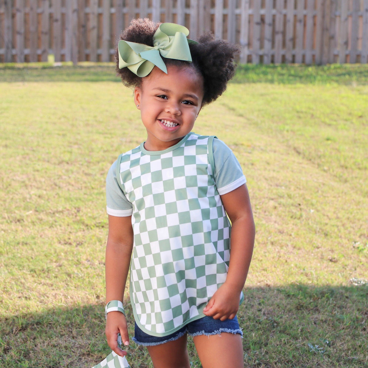 Sage Checkerboard Bapron