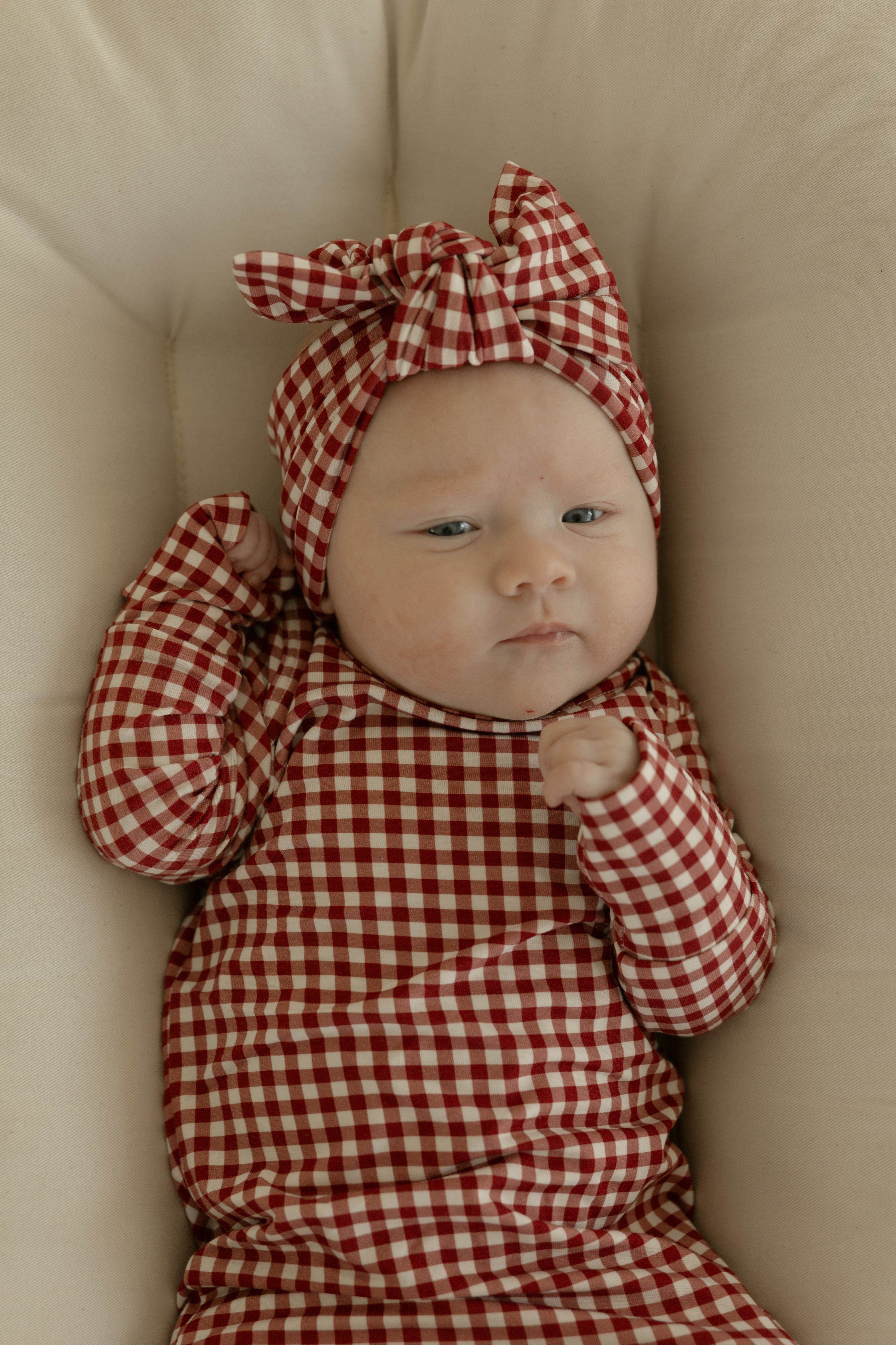 Bamboo Head Wrap | Red Gingham