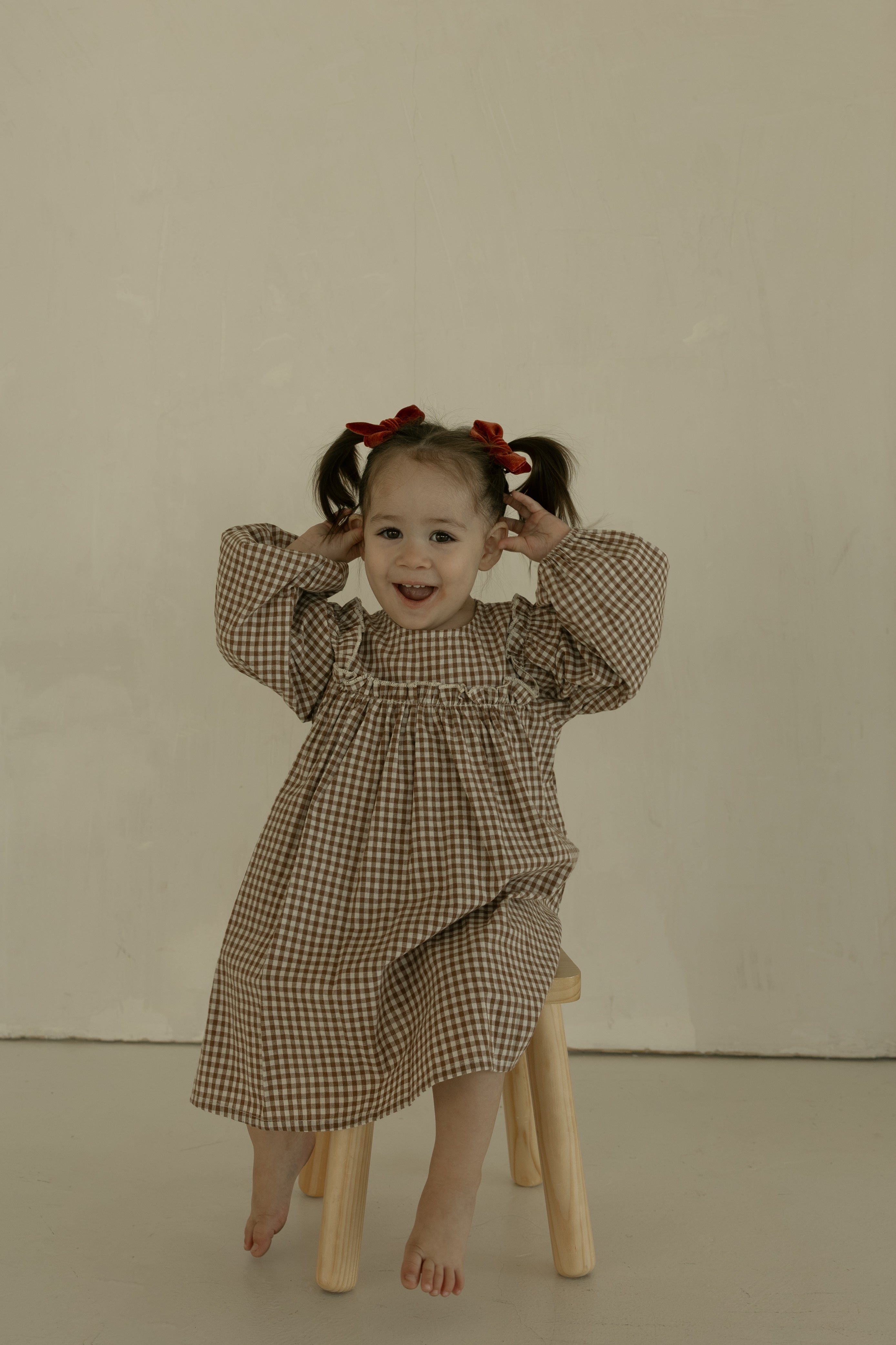 Child Long Sleeve Dress | Honey Gingham