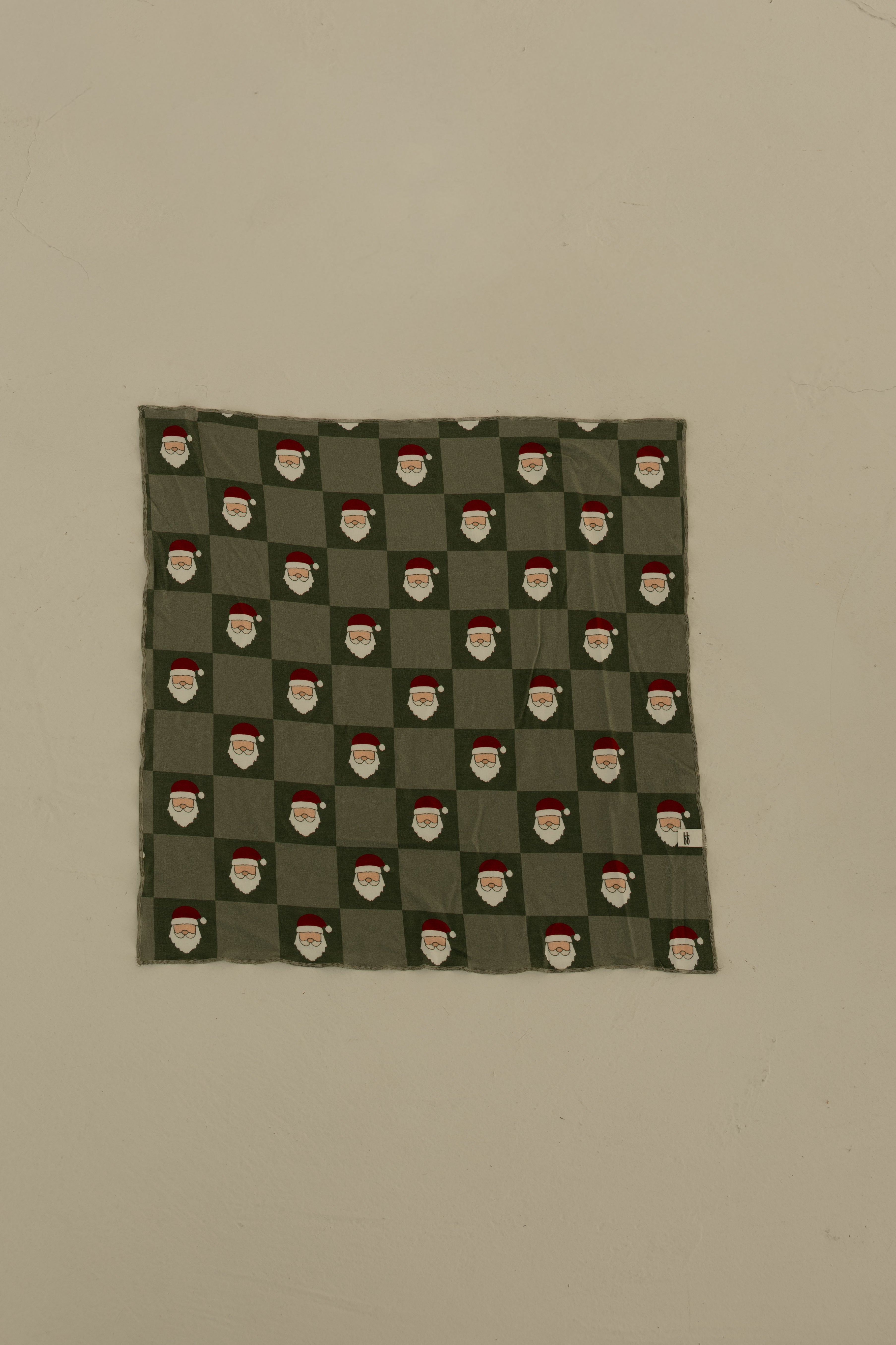 Bamboo Bandana | Santa Checkerboard