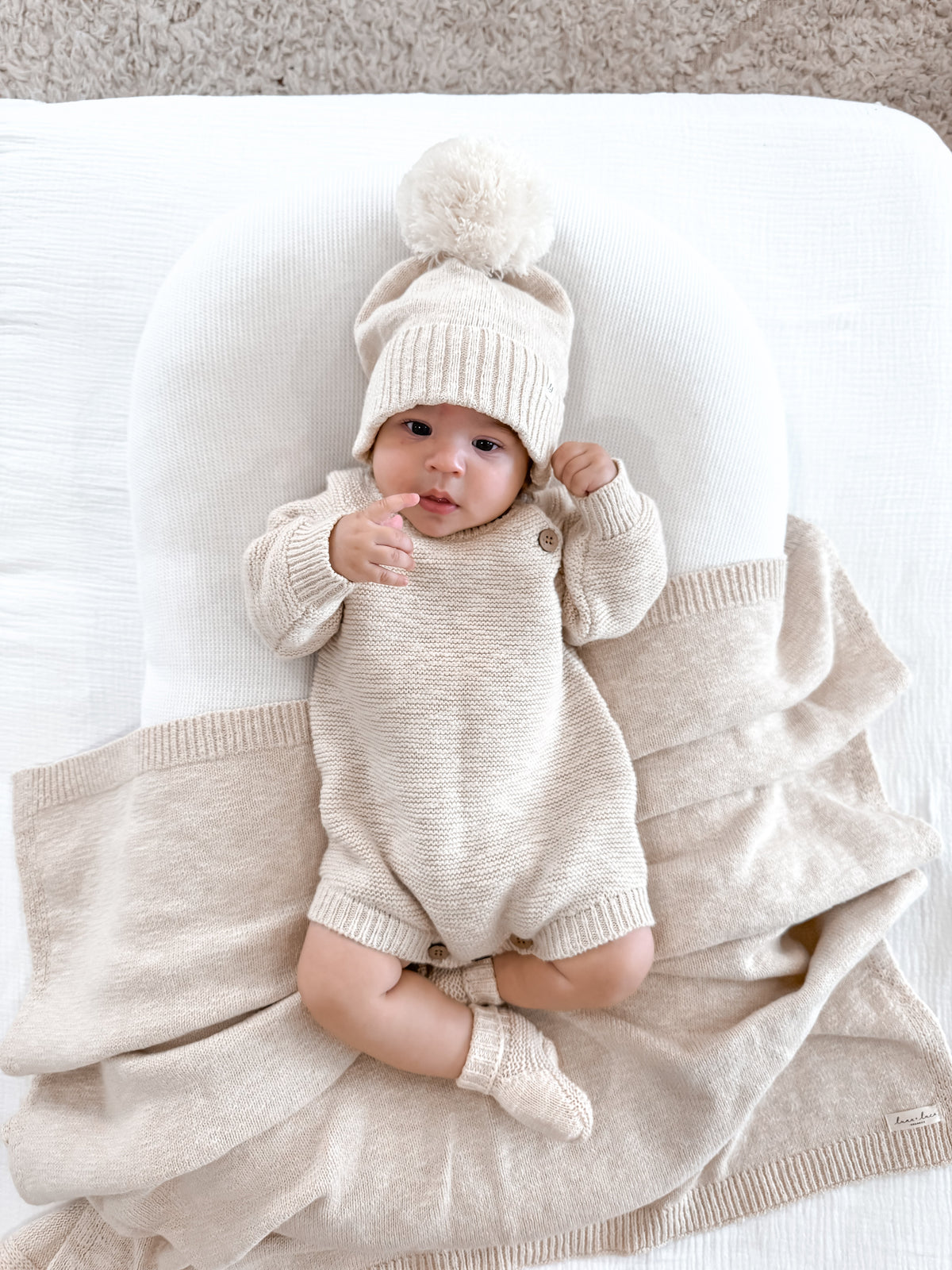 Chunky Purl Knit Romper - French Cream