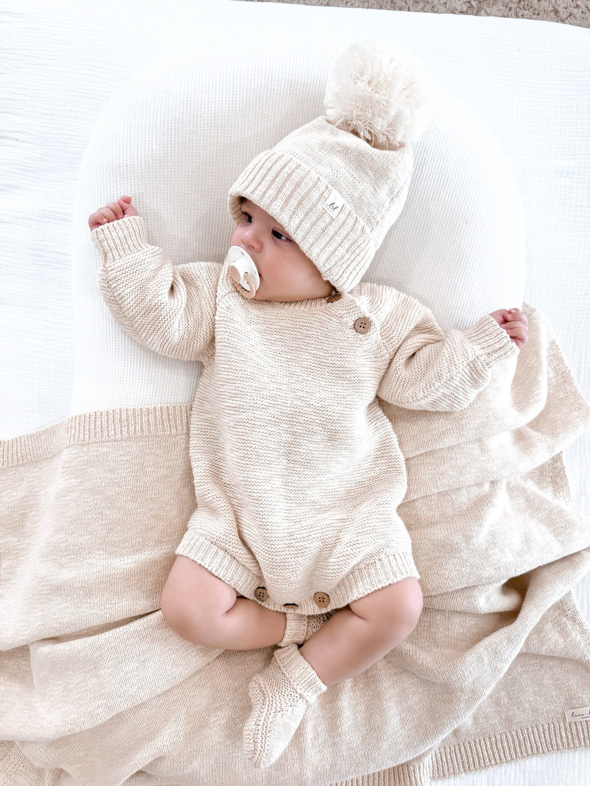 Chunky Purl Knit Romper - French Cream