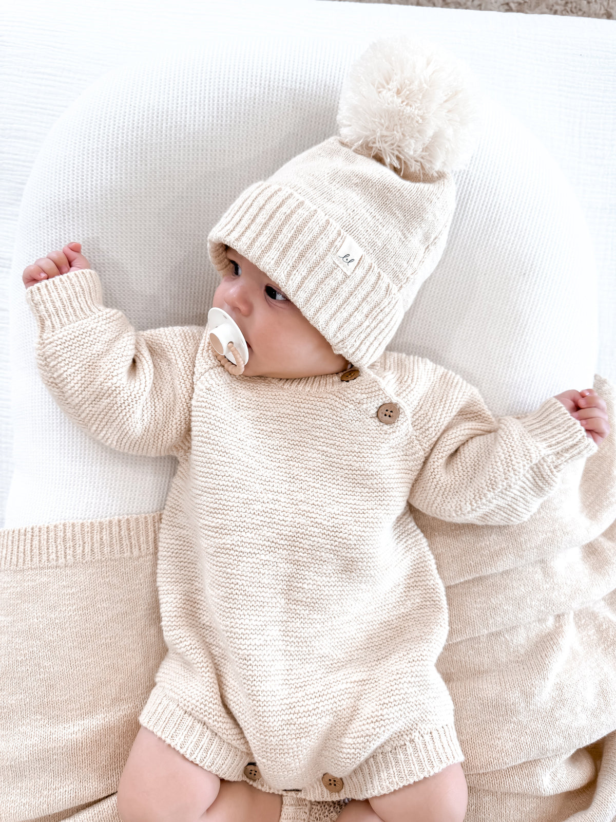 Chunky Purl Knit Romper - French Cream
